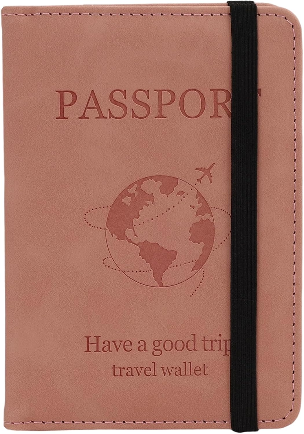 Fiohiros Passport Holder for Women and Men, Premium Leather RFID Blocking Passport Wallet, Passport Cover Travel Essentials for ID & Credit Cards, Perfect for Plane Trips, Journeys (Grey)