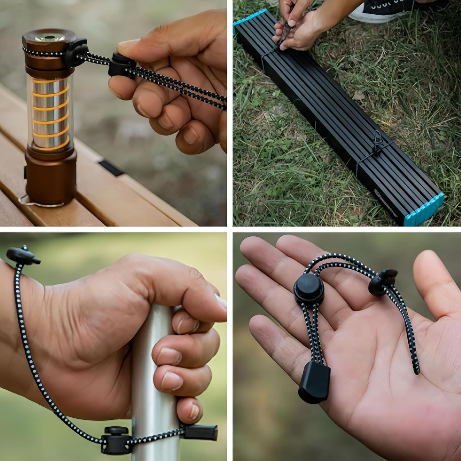 10 Pcs Backpack Hiking Stick Holder Straps, Elastic Rope with Buckle, Ideal for Camping, Hiking, Hunting, Trekking, Climbing, Mountaineering, Fishing image number 4