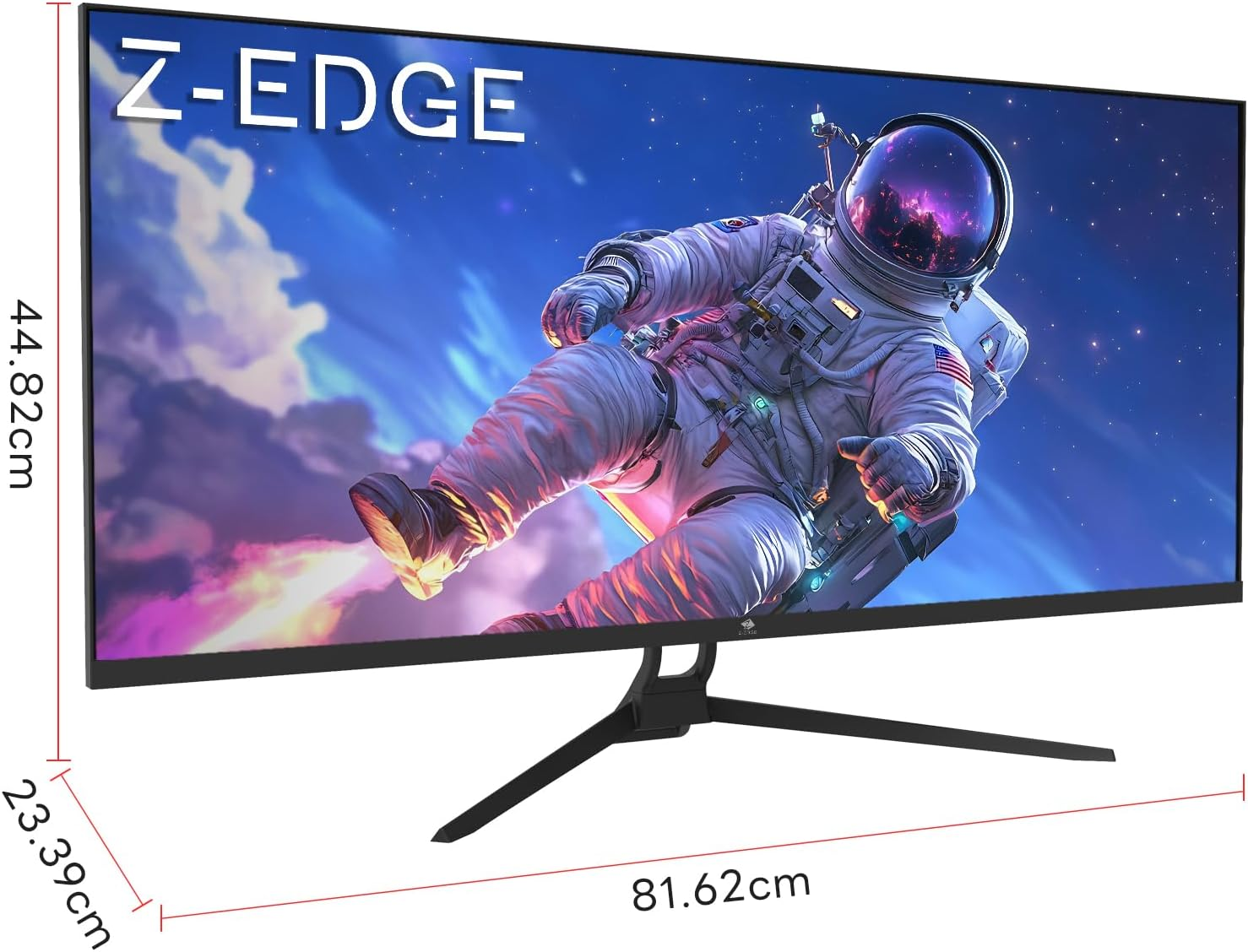 Z-Edge 34 Inch 165Hz Ultrawide Monitor 21:9, IPS Panel, Uwqhd(3440X1440), Gaming Monitor 1Ms MPRT, Freesync, 100% Srgb, PIP & PBP, Displayport (165Hz), HDMI (100Hz), Black (DP Cable Included) image number 2
