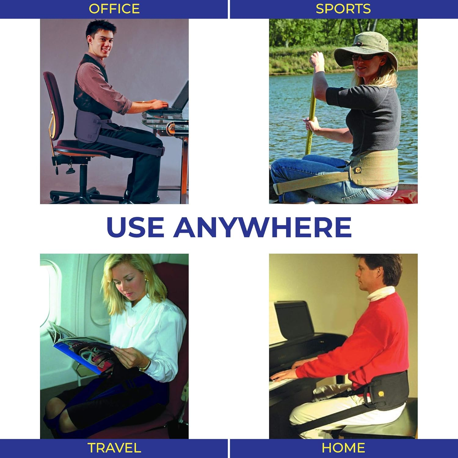 Nada-Chair Back-Up with Cushshins Premium Back Support System Turns to Convertible Pouch Bag