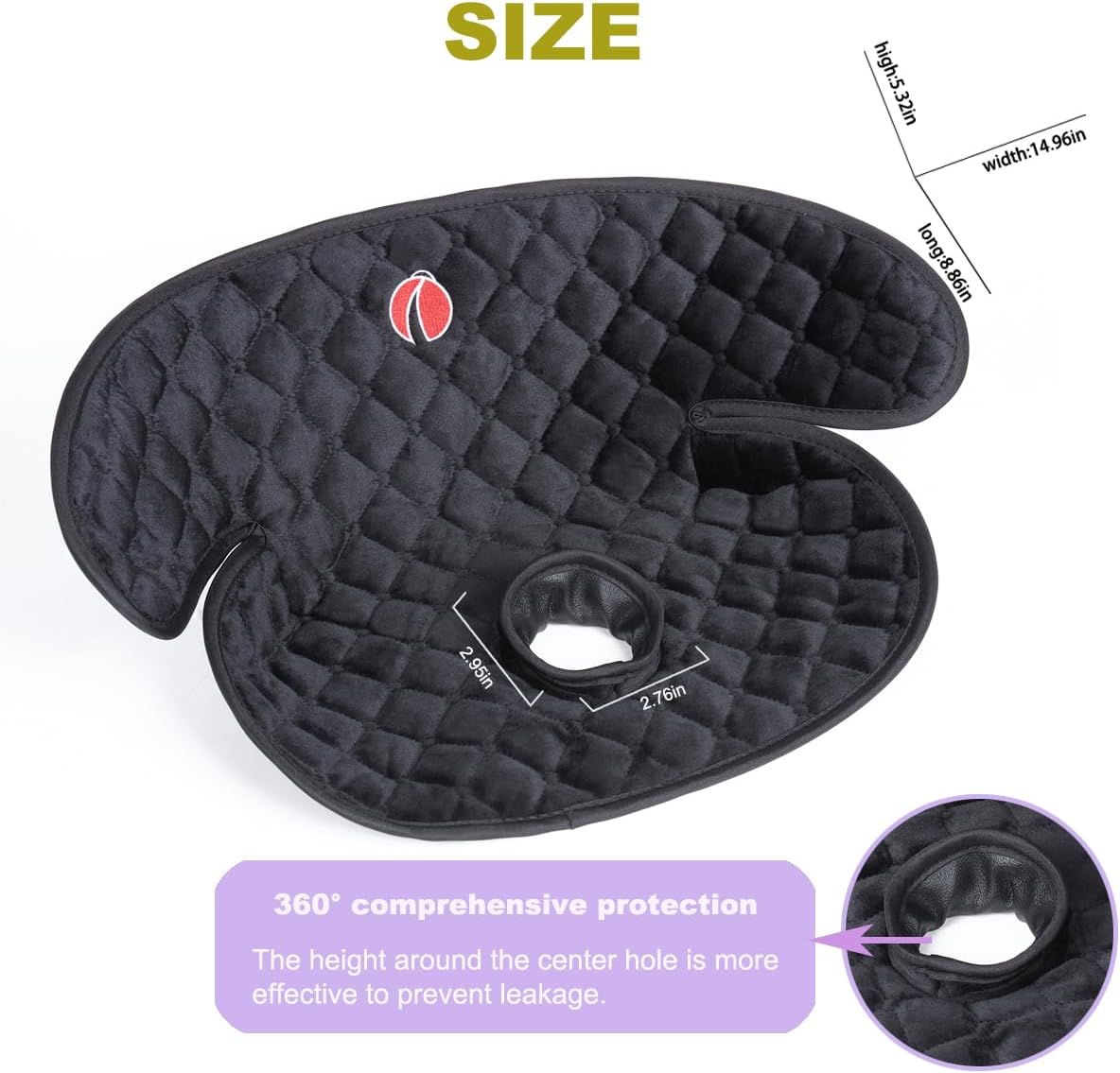 Baby Piddle Pad Car Seat Liner,Potty Training Car Seat Protector with Waterproof Liner for Child Safety Car Seat Stroller and Dinner Chair,Machine Wash and Dry（Rhom-Black） image number 6