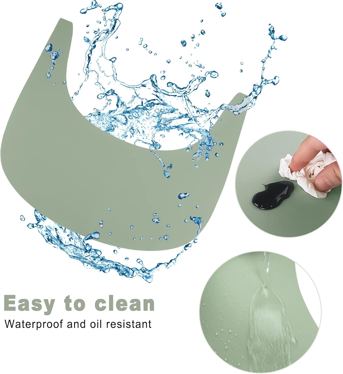 High Chair Placemat, 2 Pieces Silicone, Clean and Hygienic, for Tripp Trapp Tray Cover, Suitable for Tripp Trapp Tray (Grey/Green) - Grey/Brown image number 6