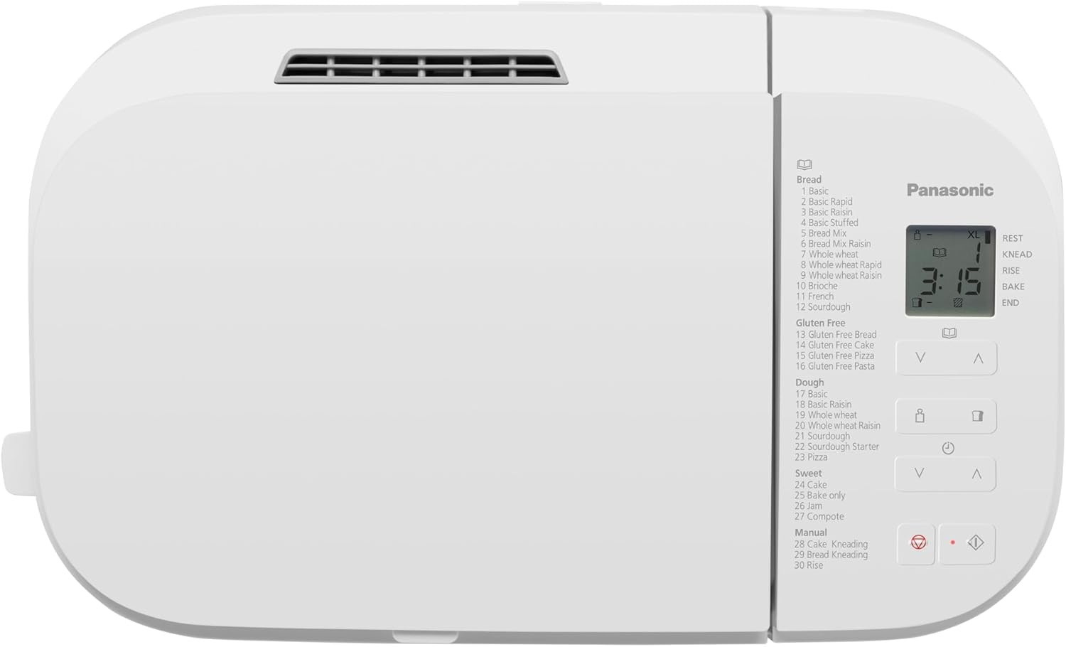 Panasonic Automatic Bread Maker with Fruit & Nut Dispenser, 30 Auto Programmes, Gluten Free Modes, White (SD-R2530WST) image number 2