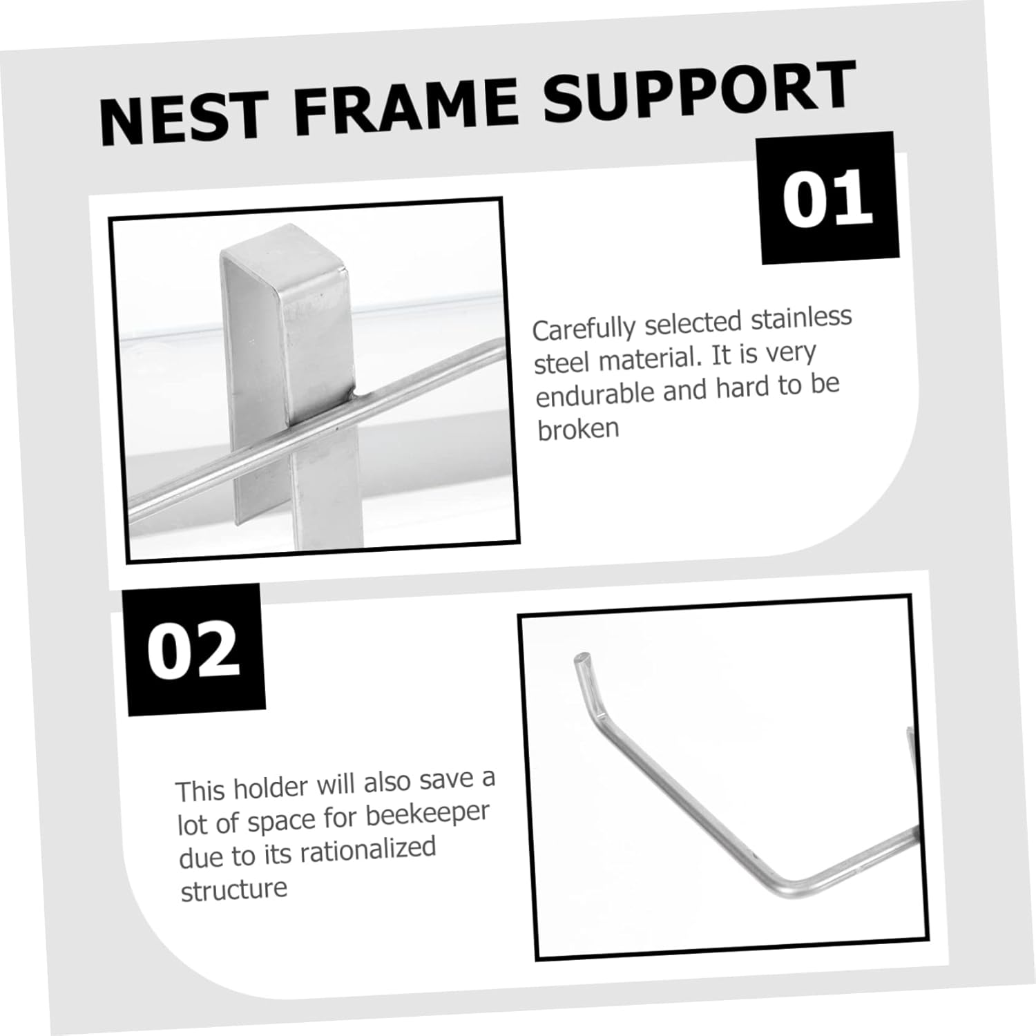 Sosoport Stainless Beehive Stand Beekeeping Holder for Household Replaceable Bracket Compact Beekeeping Shelf image number 2