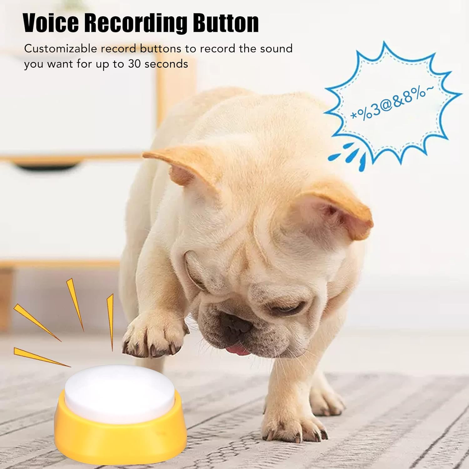 Voice Recording Button, Dog Buttons for Communication, Pet Training Buzzer, 30 Seconds Record and Playback, Funny Study, Office, Home, 4Th image number 5