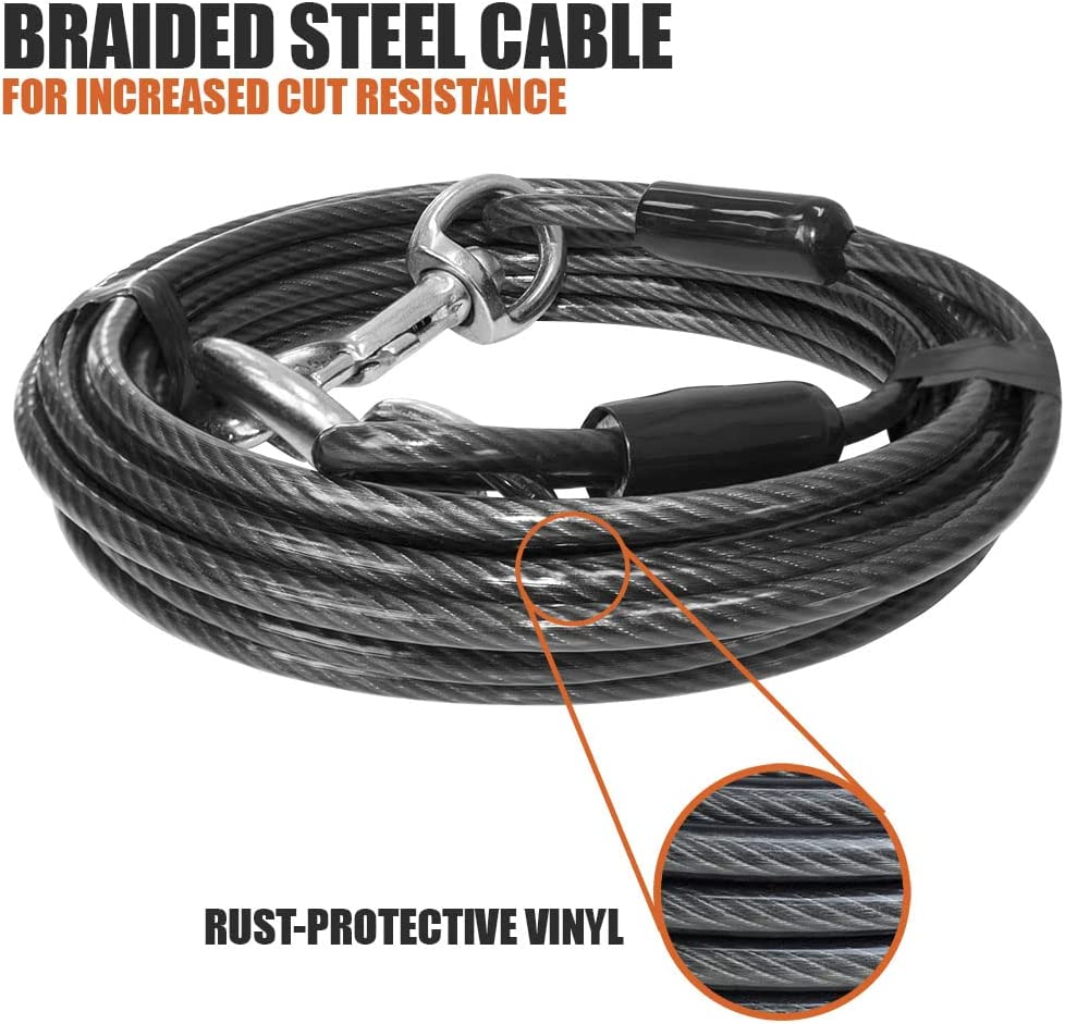 BV Pet Super Heavy XXL Tie Out Cable for Dogs up to 250 Pound, 25 Feet image number 5