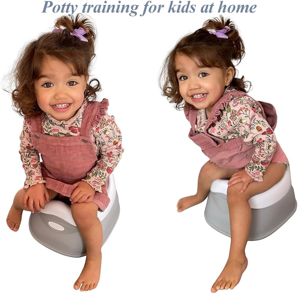 Toddler Toilet Training Potty Chair, Potty Topper Stepstool, Training Seat with Slip-Resistant Base, Travel Potty Chair for Toddlers 18 Months & above (Grey, 25.5 * 24 CM - Grey image number 5