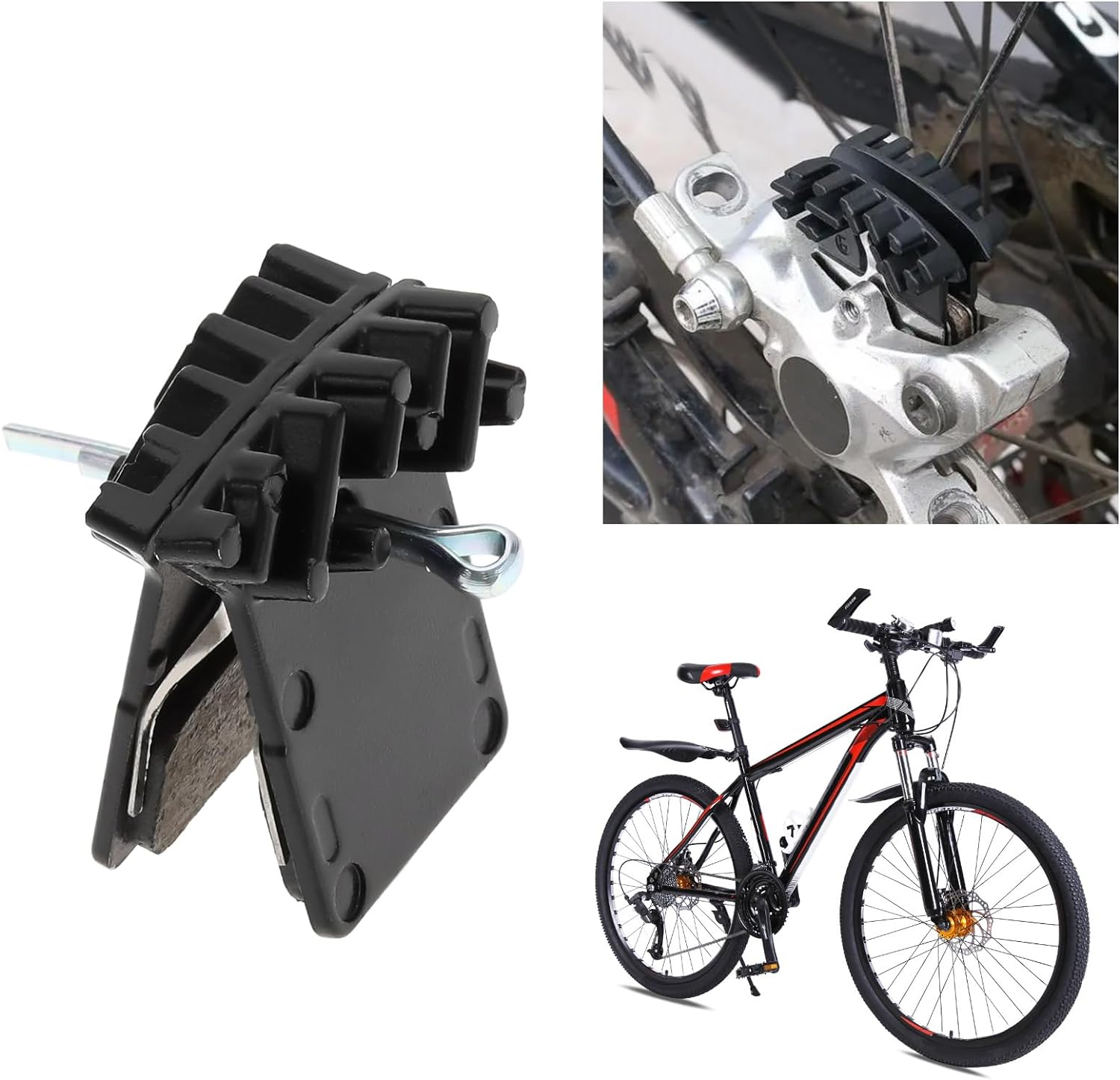 Ecsing Disc Brake Pads Replacement Compatible with Shimano L02A L03A L04A L05A L04C K02S Cooling Fin Disc Brake Pad Motorbike Accessories image number 2