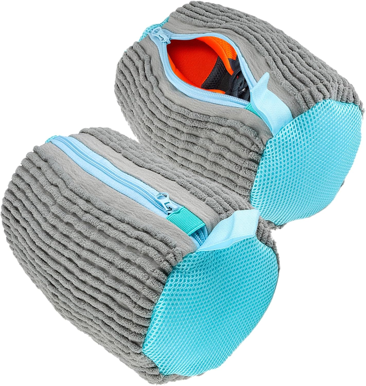 2 Pcs Shoe Laundry Bags for Washing Machine - Reusable Mesh Wash Bags with Zipper & Hook | 360 Degree Protection for Sneakers, Running Shoes & Delicate Clothing | Grey (20X12Cm) image number 3