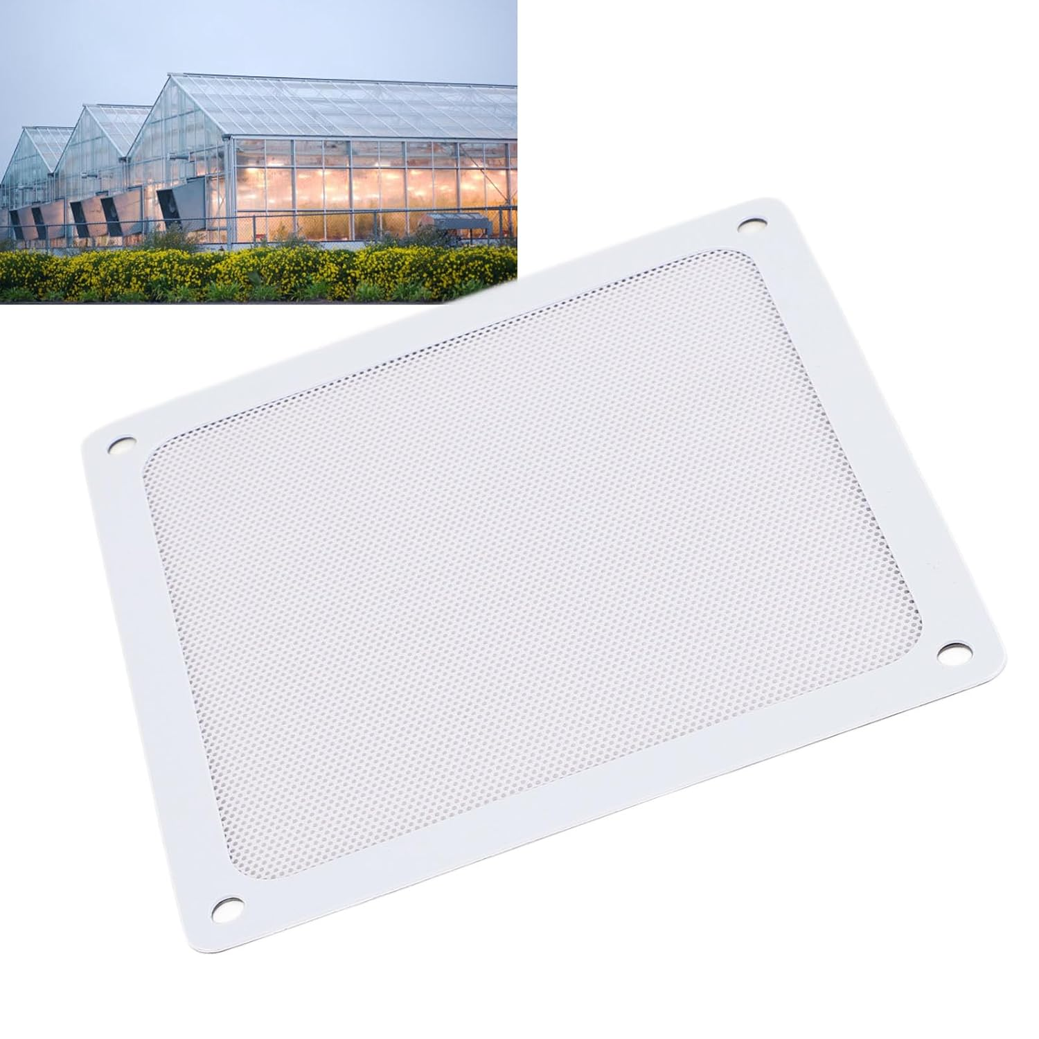 PC Fan Dust Filter, Protective Fine Mesh 5.51X5.51In Magnetic Frame Computer Fan Filter Grills for PC Case Fan for Chicken Coop Vent (White) image number 1