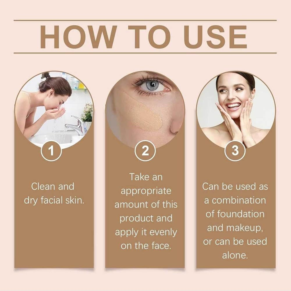 BB Tinted Care Primer with Brush,Bb Cream Tinted Moisturizer with Broad Spectrum,Bb Tinted Moisturizer,Hydrates & Smooths Your Skin,Brightens,Suitable for Women (Natural, 1Pcs) image number 3