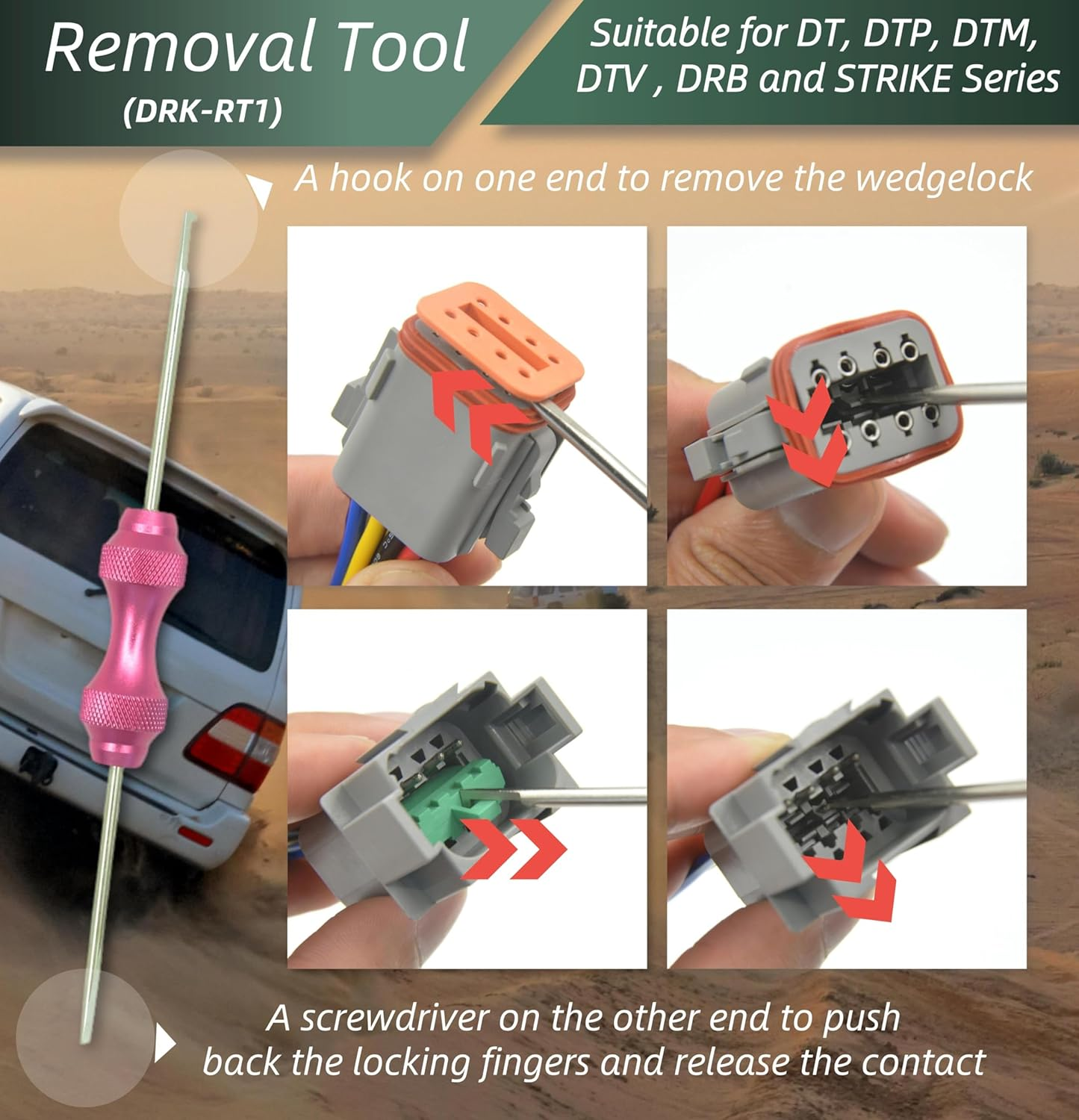 482 PCS DT Deustch Connector Kit, 2 3 4 6 8 12 Pin Waterproof Automotive Electrical Connectors, Including Deutsch Crimping Tool, Removal Tool, 16# Solid Contacts image number 2