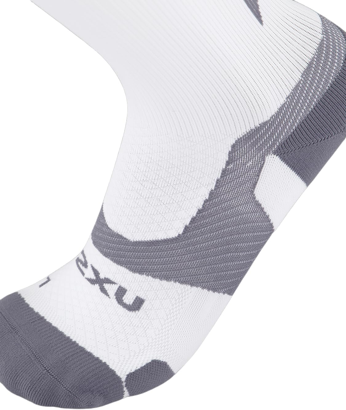 2XU Unisex Vectr Light Cushion Crew Socks White/Grey Small image number 5