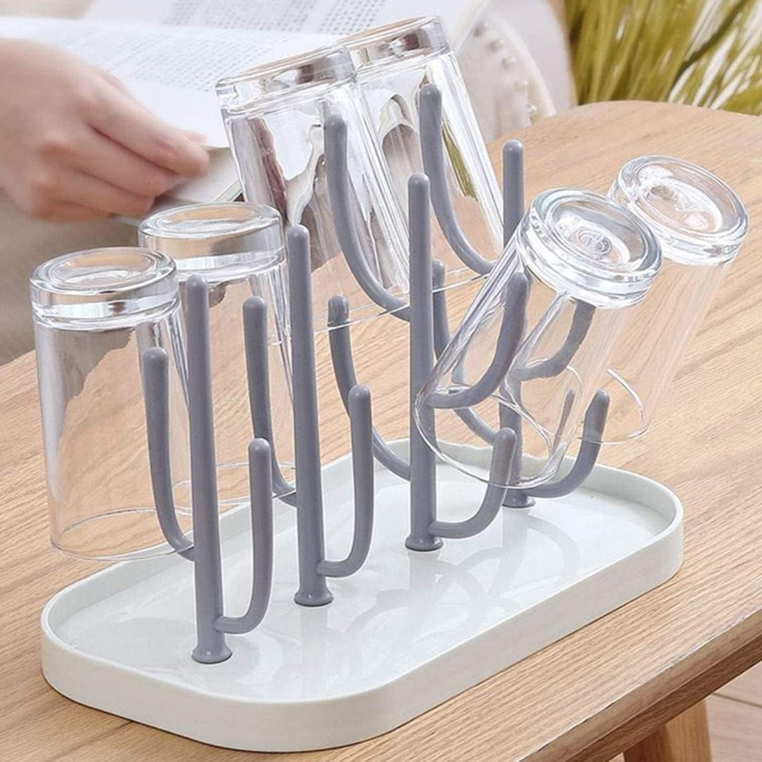 Liriqi Drying Rack for Baby Bottles and Accessories - Bottle Stand for Teats, Cups - Bpa-Free, Grey - (Pink) image number 2