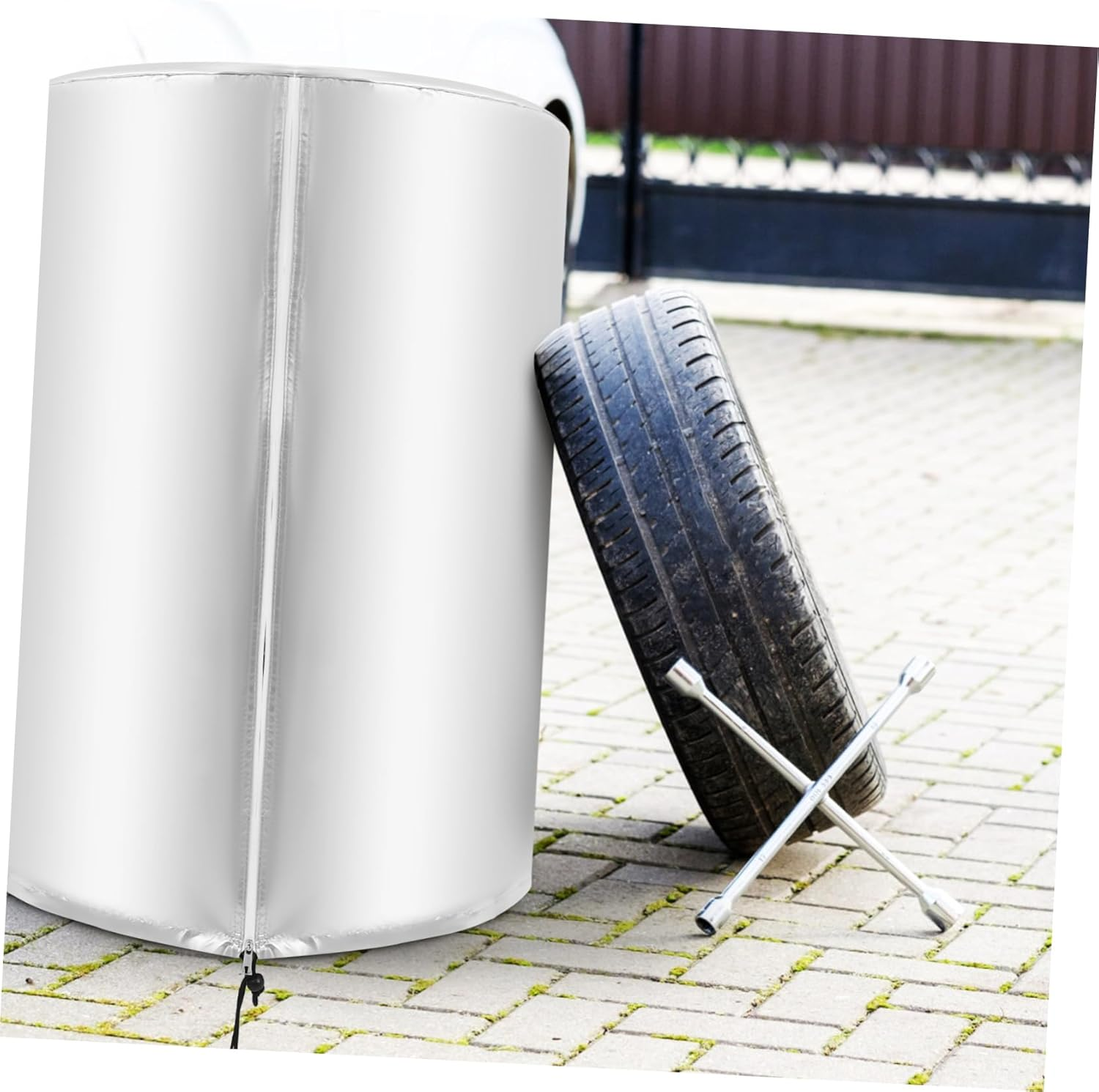 SWOOMEY 420D Oxford Fabric Tire Cover Set for Cars Trailers and Rvs Waterproof UV Resistant Wheel Protectors for Storage Fits Tire Sizes image number 3