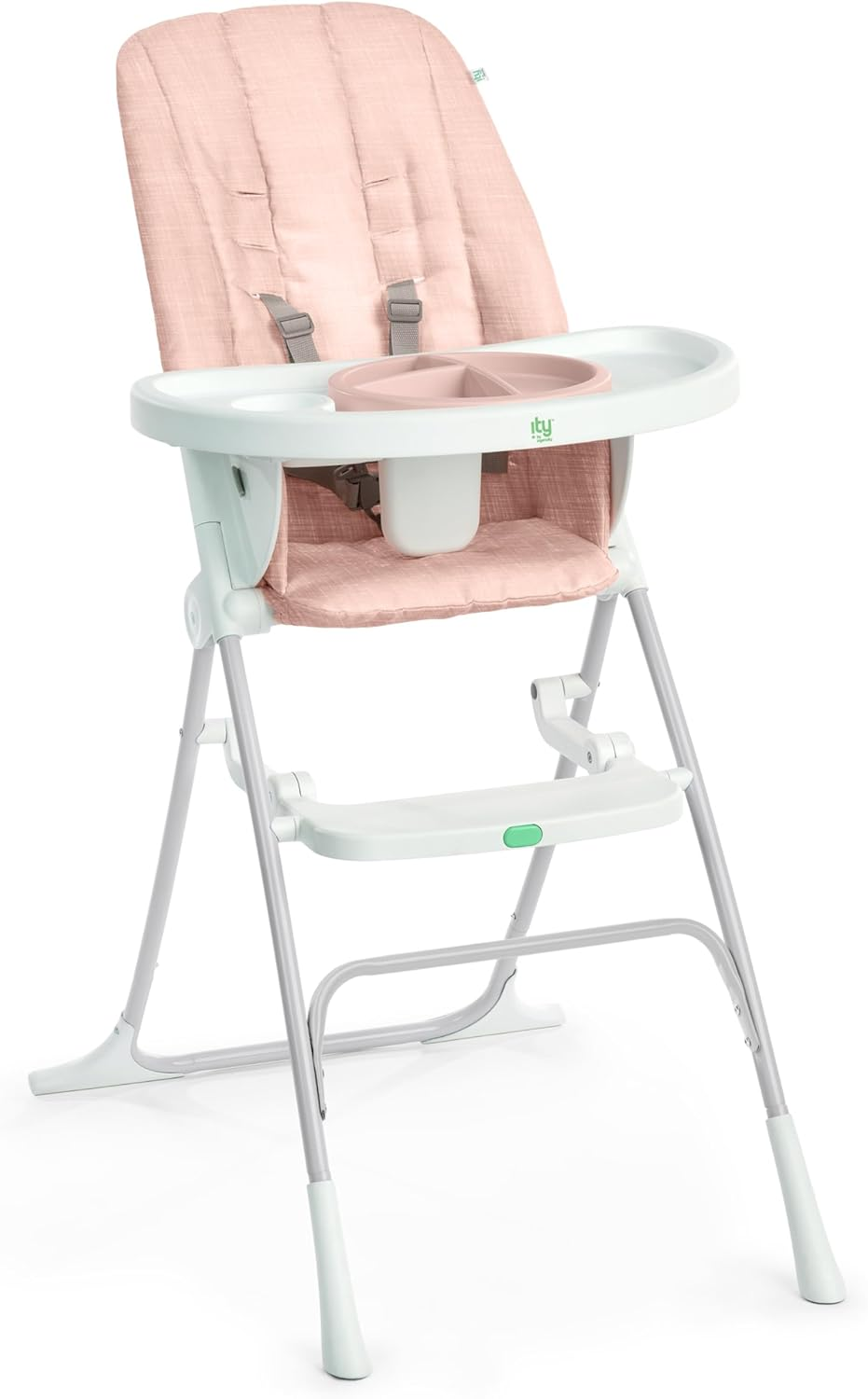 Ingenuity: Ity by Ingenuity Sun Valley Compact Folding High Chair, Food-Grade Safe Plate, Safety Harness, for Ages 6 Months and Up, Unisex - Pink image number 3