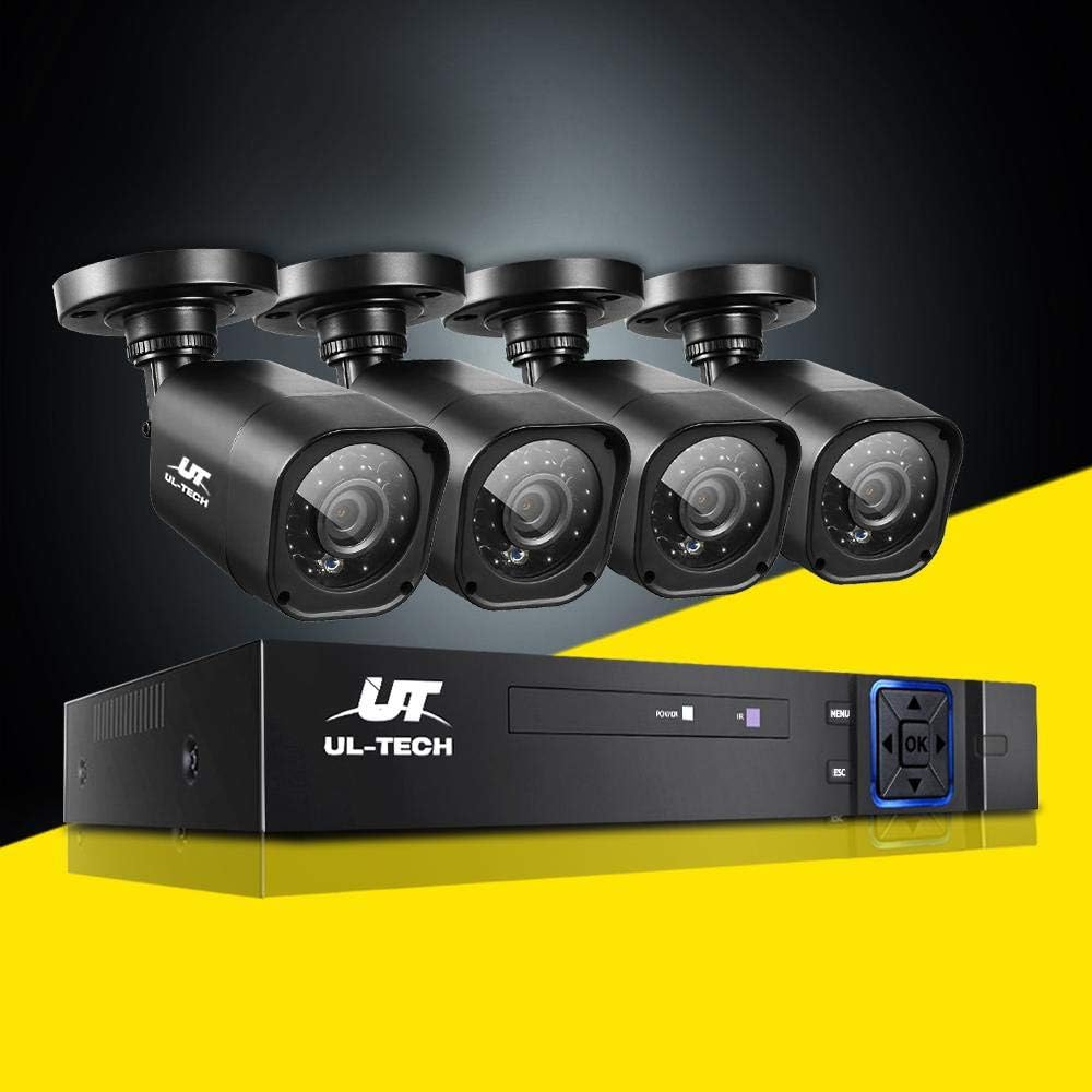 UL-TECH 4CH Wired Security Camera System - 4Pcs 1080P CCTV Square Cameras with H.264+ Compression, IP66, Smart Motion Detection & Email Alerts, Support P2P Remote image number 4
