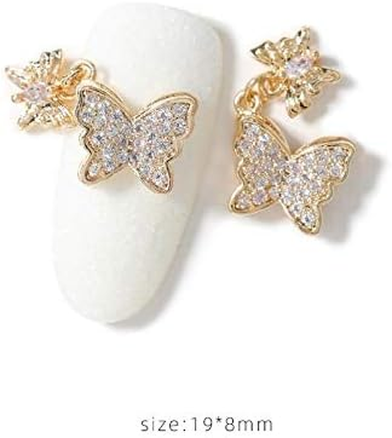 HANGQINGHENG 2-Piece Nail Jewelry Zircon Rhinestone Decoration Alloy Nail Decoration (Color : 159 22)