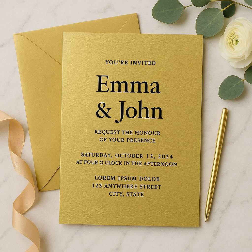 10 X A4 Paper Gold Peregrina Real Gold Colour Pearlescent 32Lb Bond Double Sided Suitable for Inkjet and Laser Printers image number 1