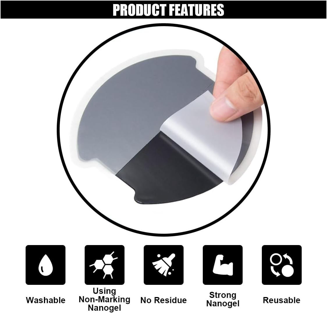 4PCS Car Door Handle Cup Scratch Protectors, TPU Carbon Fiber 3D Sticker, Paint Cover Guard Pad, Universal Protective Film for Most Cars (Large) image number 1