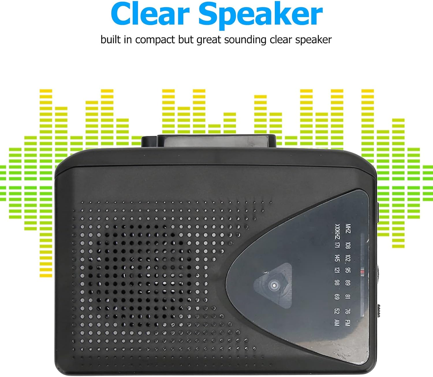 Portable Cassette Player FM AM Radio Tape Player, Portable Tape Player with Clear Speaker for Indoor Outdoor image number 2