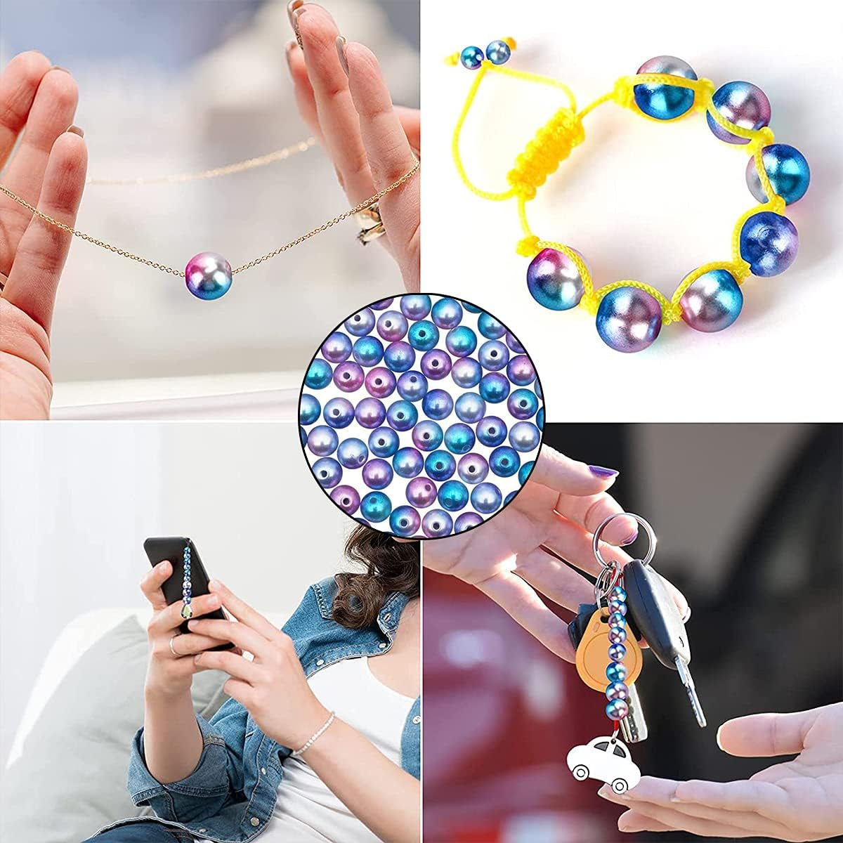 WELANE Pearl Beads, 1000 PCS Gradient Pink Loose Beads for Jewelry, Crafts Making (6Mm/0.23In) image number 5