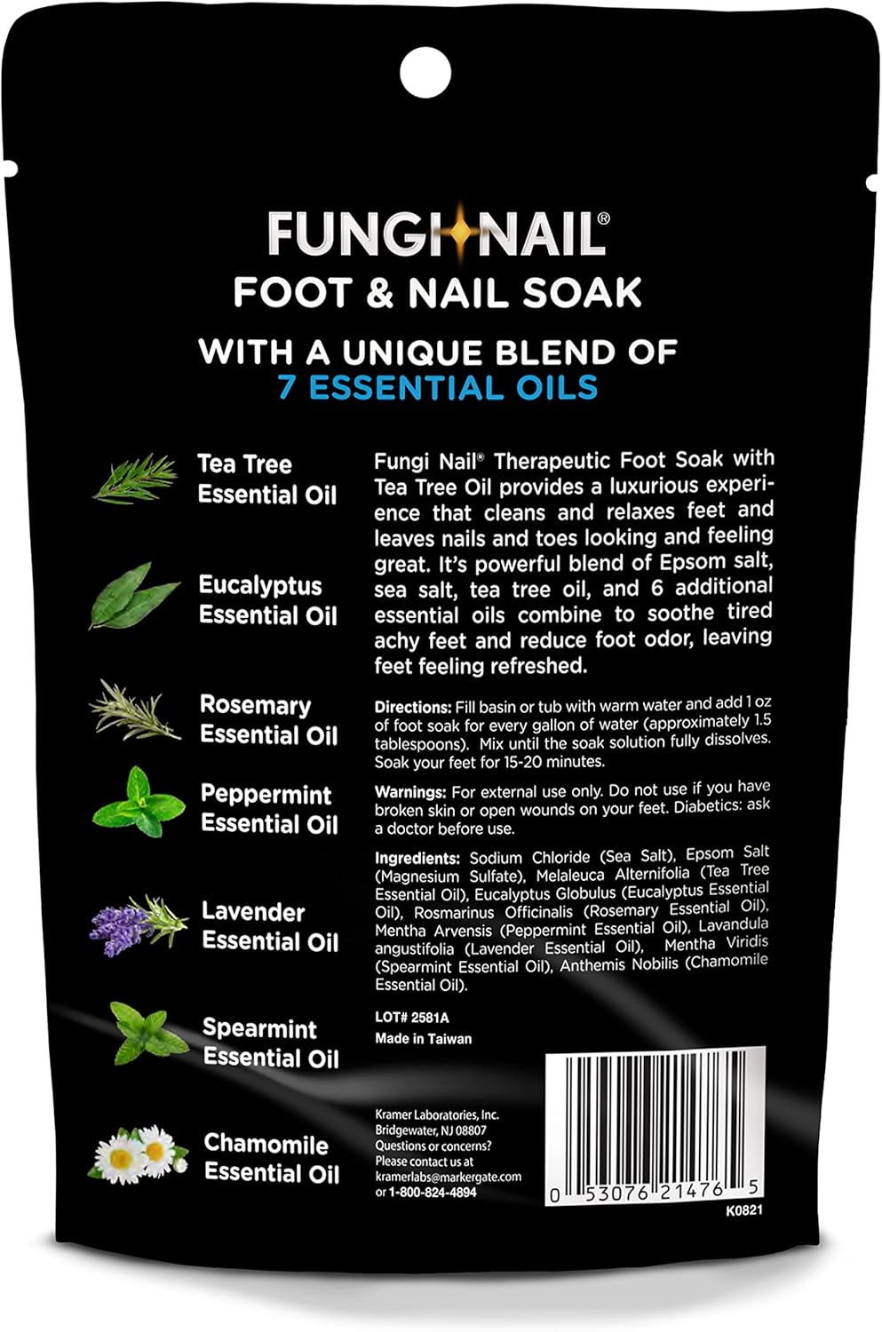 Fungi-Nail Foot & Nail Soak with Tea Tree Oil - Moisturize, Reduce Foot Odor, & Soothe Aching Feet - a Therapeutic Blend of Rich Mineral Epsom Salt, Pure Sea Salt, and 7 Essential Oils - 1 Pound image number 4