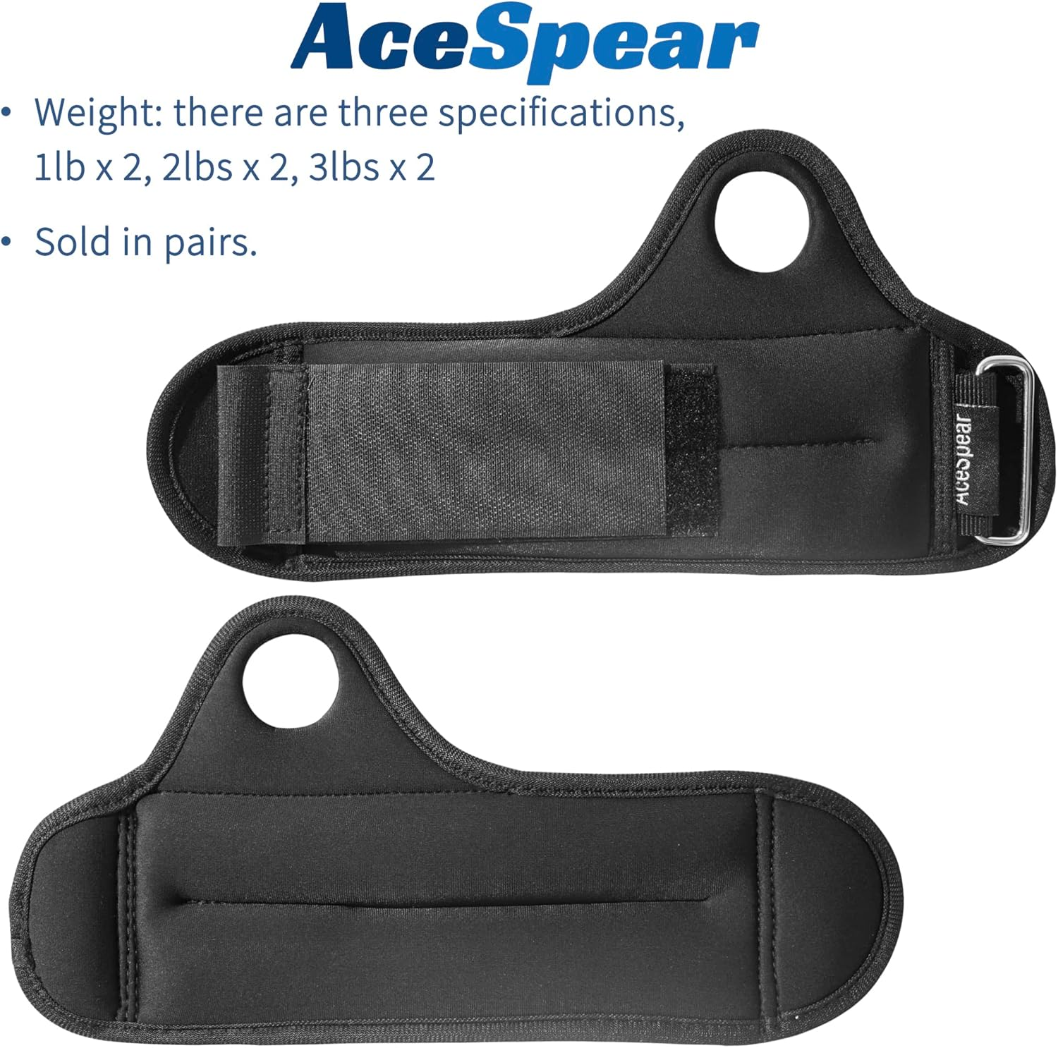 Acespear Wrist Weights with Thumb Loops Lock for Men Women 1Lb*2 2Lbs*2 3Lbs*2 Ankle Weights Weighted Gloves for Running Strength Training Walking Exercises image number 5