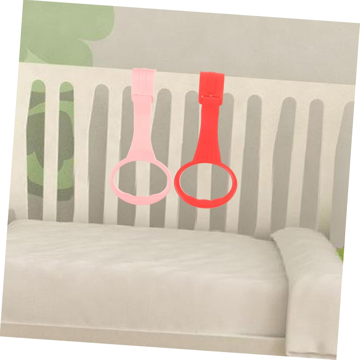 4Pcs Baby Crib Pull Rings for Infants Colorful Hand Pull Rings for Toddler Standing Assistance for Nursery Use and Learning Balance
