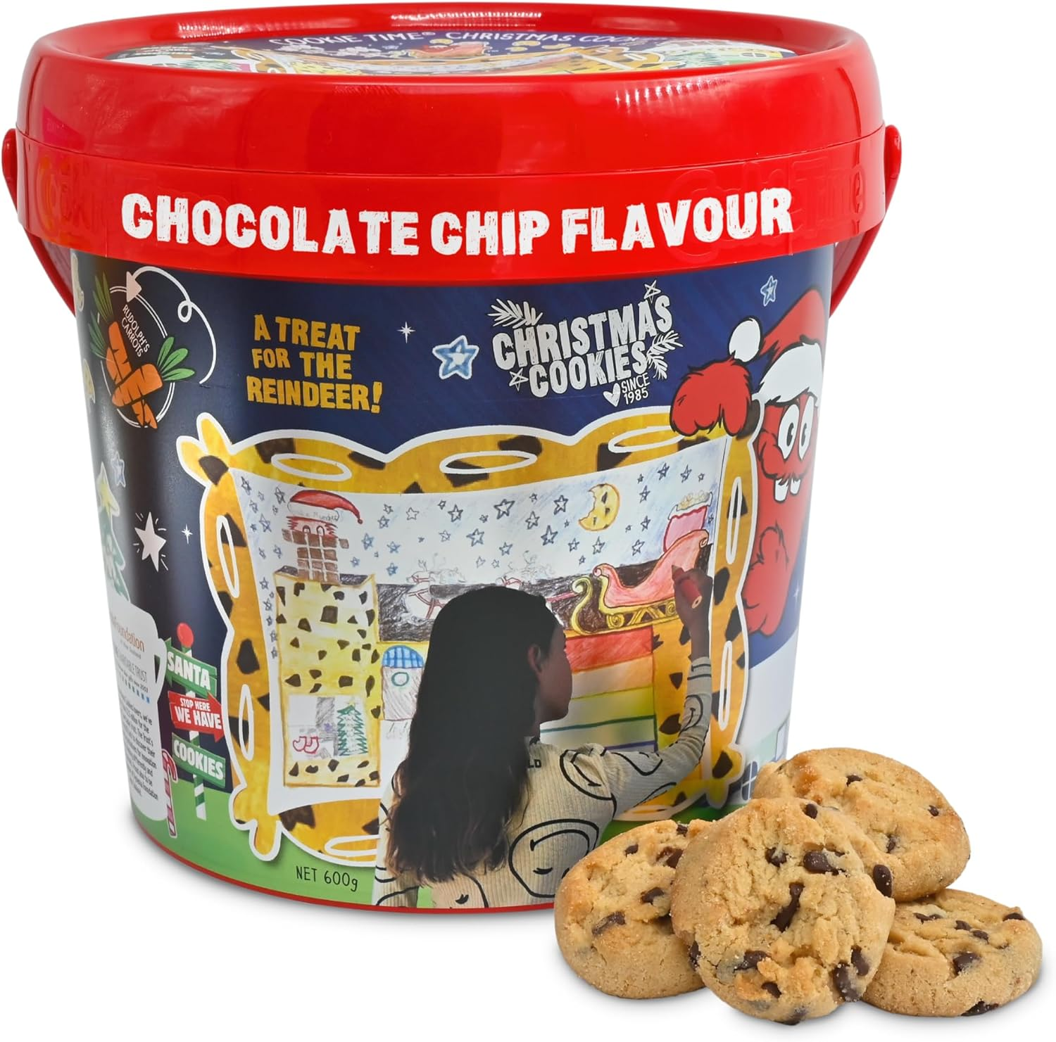 Cookie Time Chocolate Chip Cookies Bucket, 600 G | Approx 85 Bite-Size Cookies | Homestyle Biscuits Made with Real Chocolate image number 5