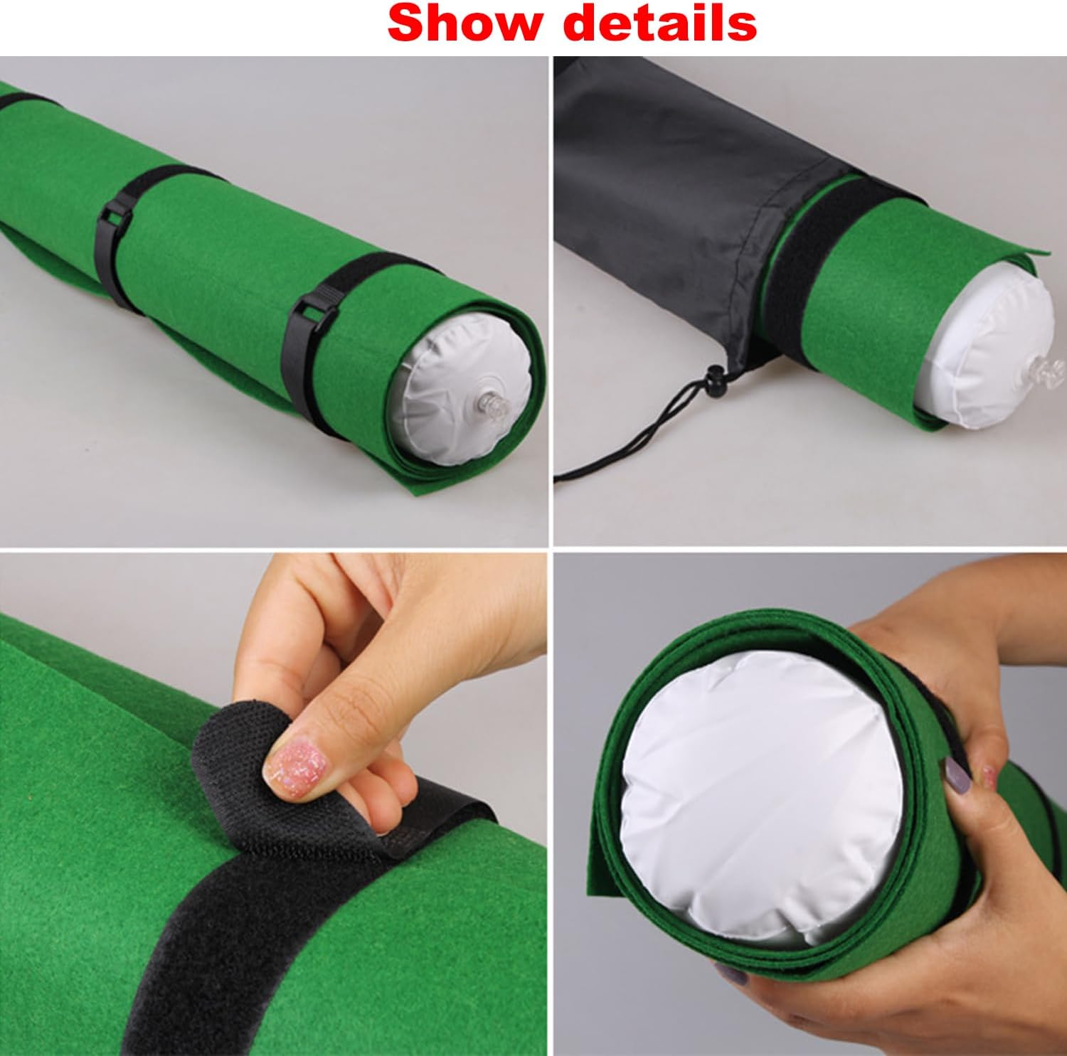 Taicols Jigsaw Puzzle Storage Roll Mat of 1500 Pieces with 4 Sorting Trays,Store Puzzle for Next Play, Jigsaw Puzzle Mat Roll Up, Jigsaw Puzzle Roll Mat Board Felt Mat Inflatable Tube Inflator (Black)