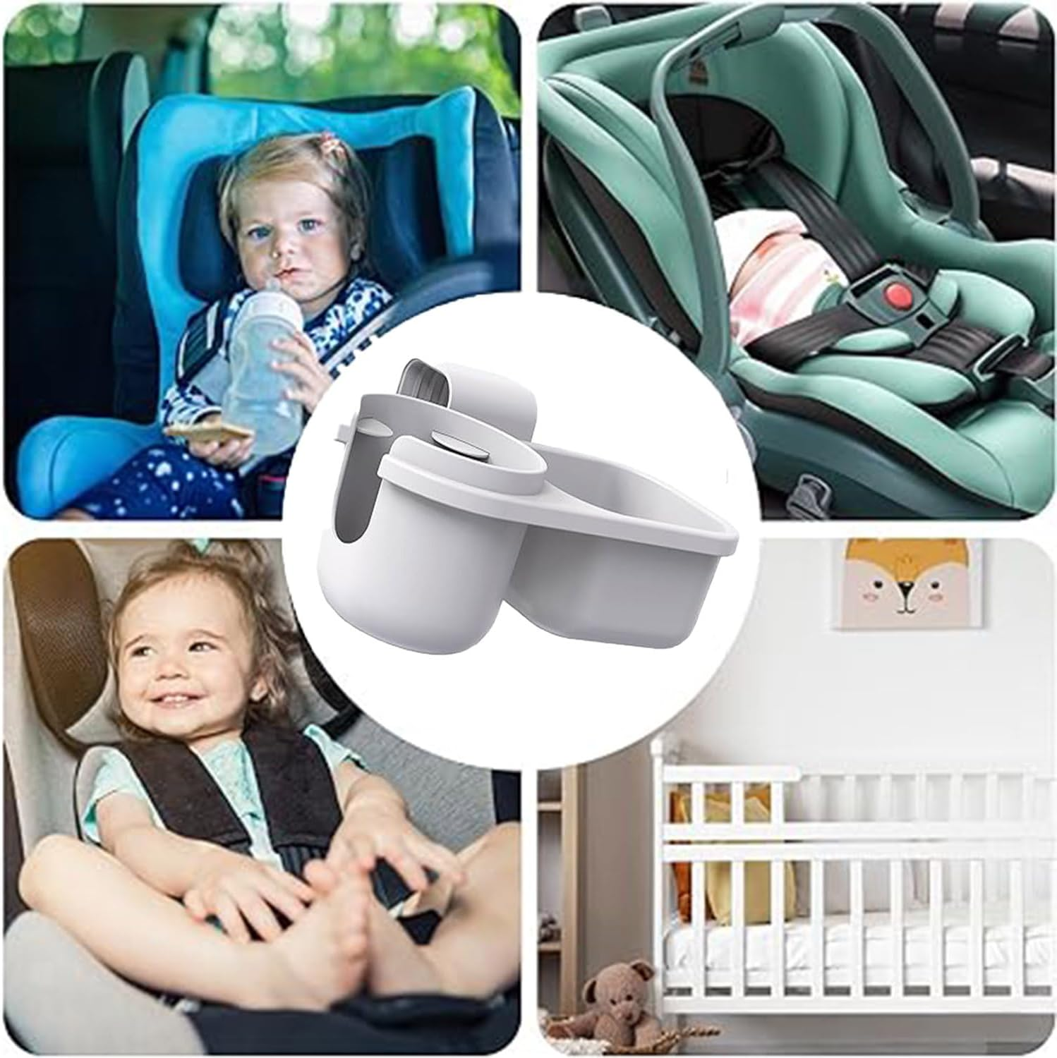 Roczential Stroller Drink Holder - Car Seat Bottle Holder, Kid'S for Car Seat | Versatile Cup Holder, Stroller Drink Carrier, Adjustable Cup Holder (8.86X4.13X3.54 Inches) image number 5