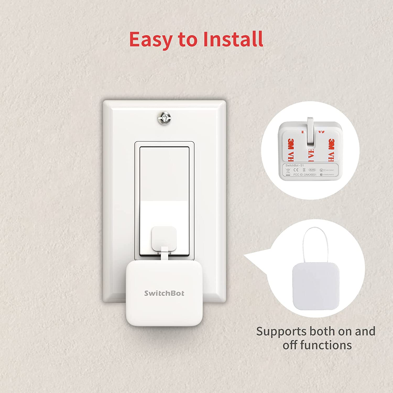 Switchbot Smart Switch Button Pusher - No Wiring, Wireless App or Timer Control, Add Switchbot Hub Mini to Make It Compatible with Alexa, Google Home, IFTTT (White) image number 3
