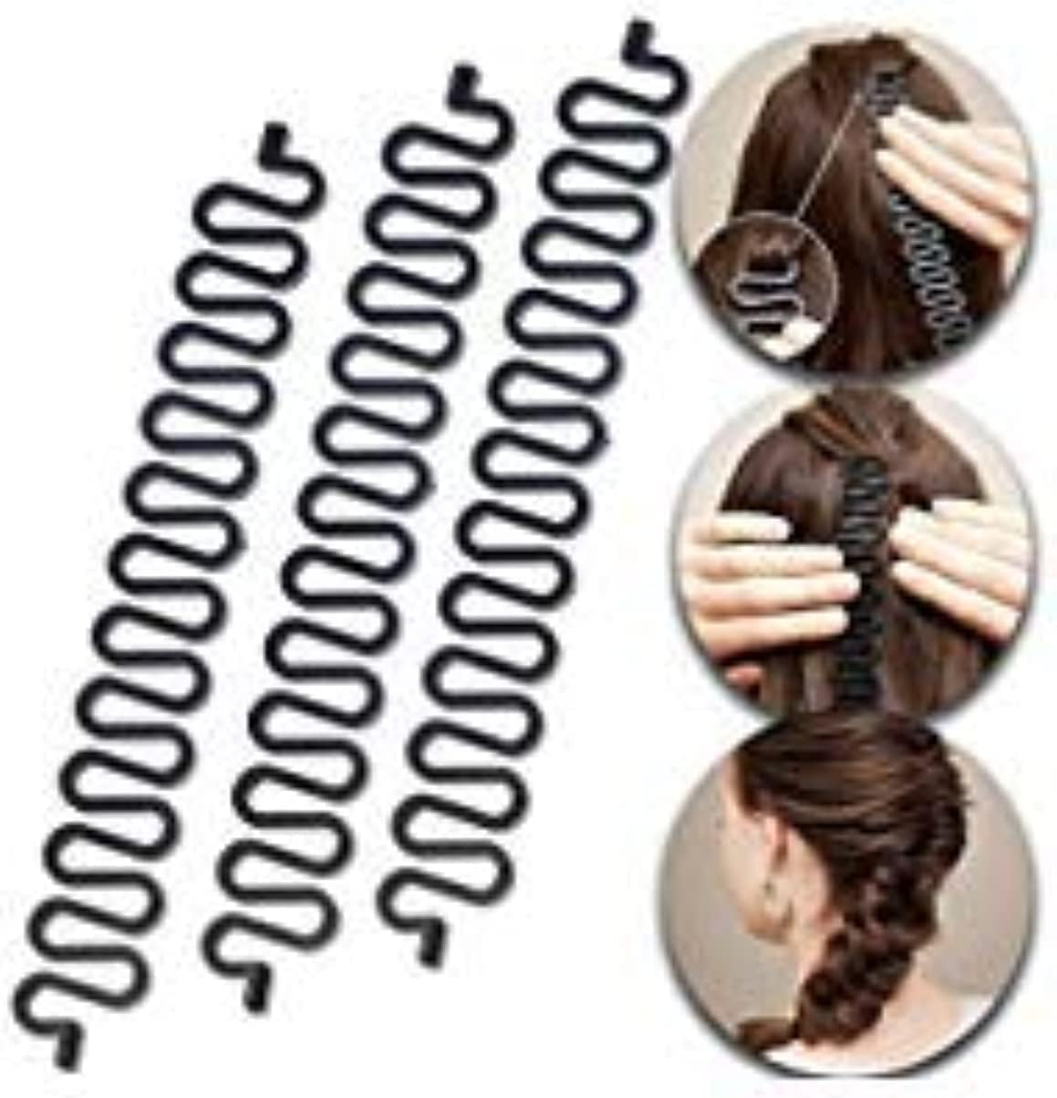 2 Pcs Black Hair Braiding Tool Roller Hair Twist Styling Accessories for Women Simple and Styling Tools Hair Rollers image number 5