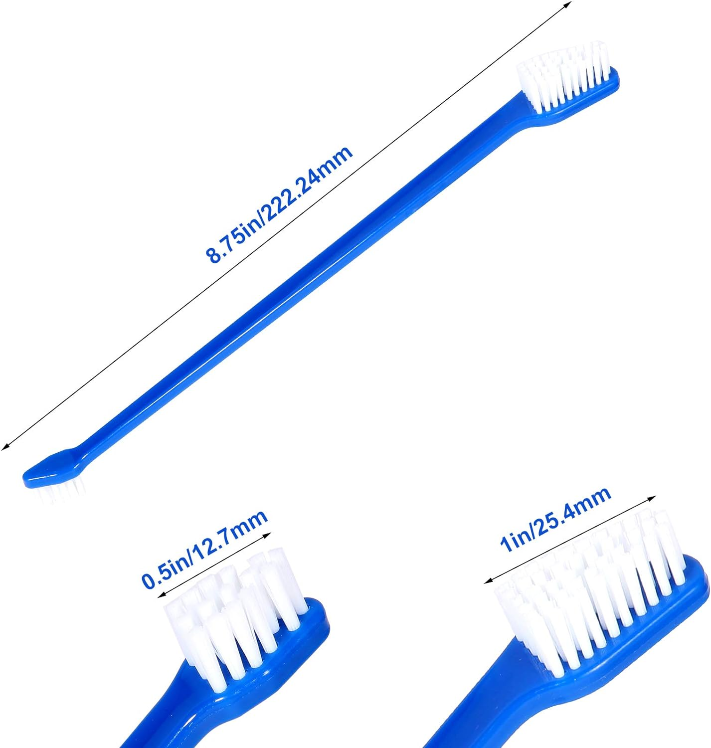 Newday Dog Toothbrush Set of 8 - Dual Headed, Dental Hygiene Convenient Soft Toothbrush to Clean Pet Teeth, Dog Tooth Brushes for Small to Large Dogs, Cats, and Most Pets, Teeth Brush in Bulk image number 2