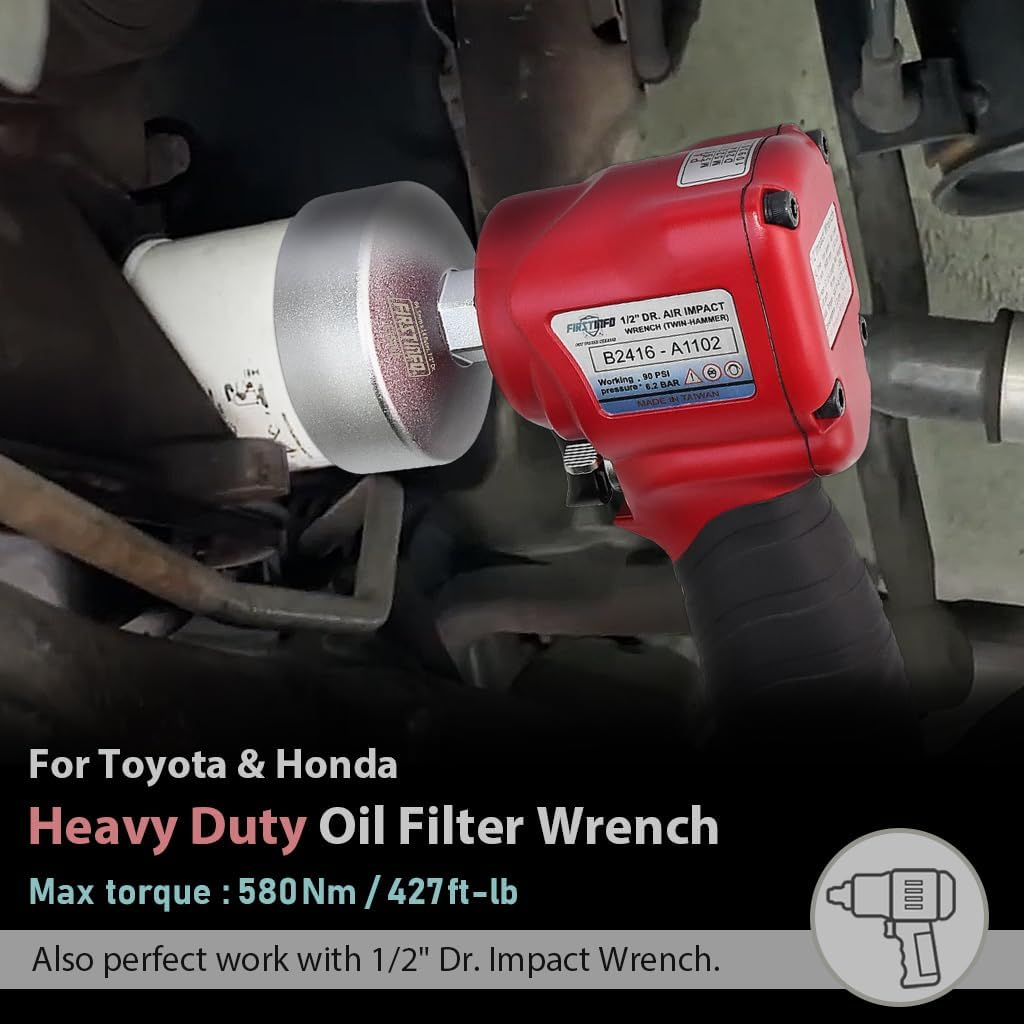 FIRSTINFO F3546A 1/2" Drive Forged Steel Oil Filter Wrench 64.5 Mm &times; 14 Flutes Compatible with Toyota and Honda image number 4