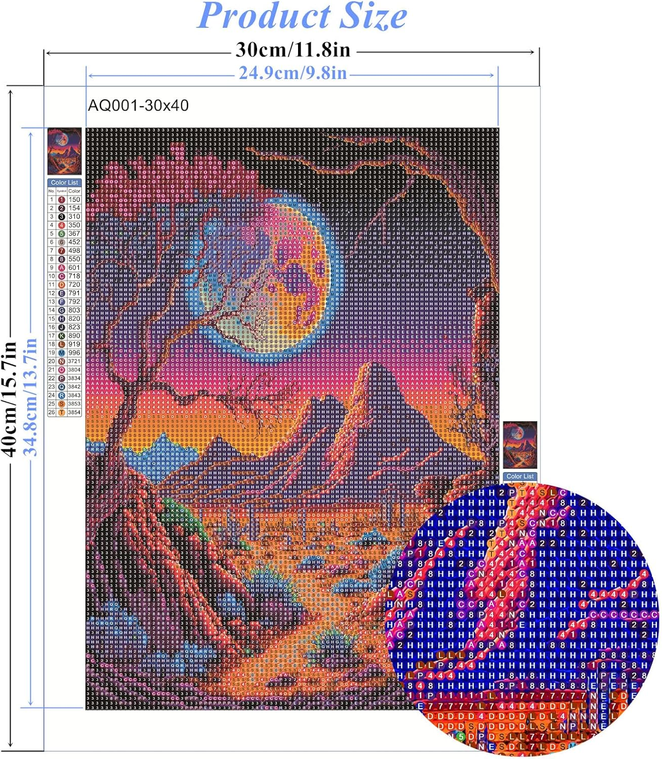 Diamond Painting Kits for Adults, Full Drill Desert Moon Diamond Art Kit for Adults Beginner, DIY 5D Diamond Dots Painting Craft for Home Wall Decor (30X40Cm) image number 3