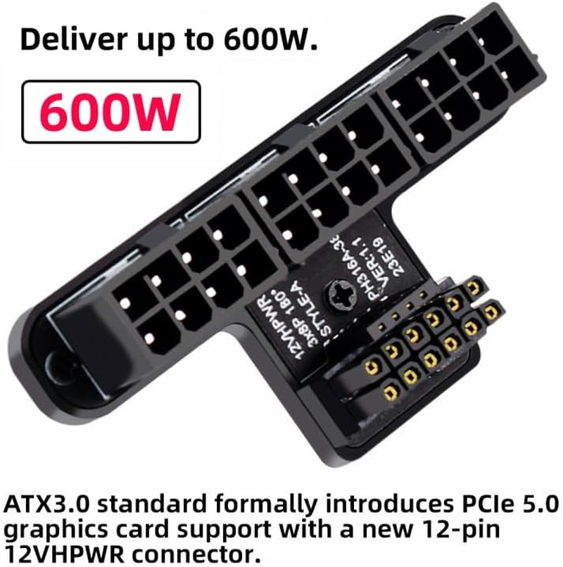 CY Adapter 12VHPWR ATX3.0 PCI-E 5.0 Power Modular to Three ATX 8P Adapter for 4080 5090TI 16Pin 12+4P Graphics Card (Down Angled 90 Degree) image number 2