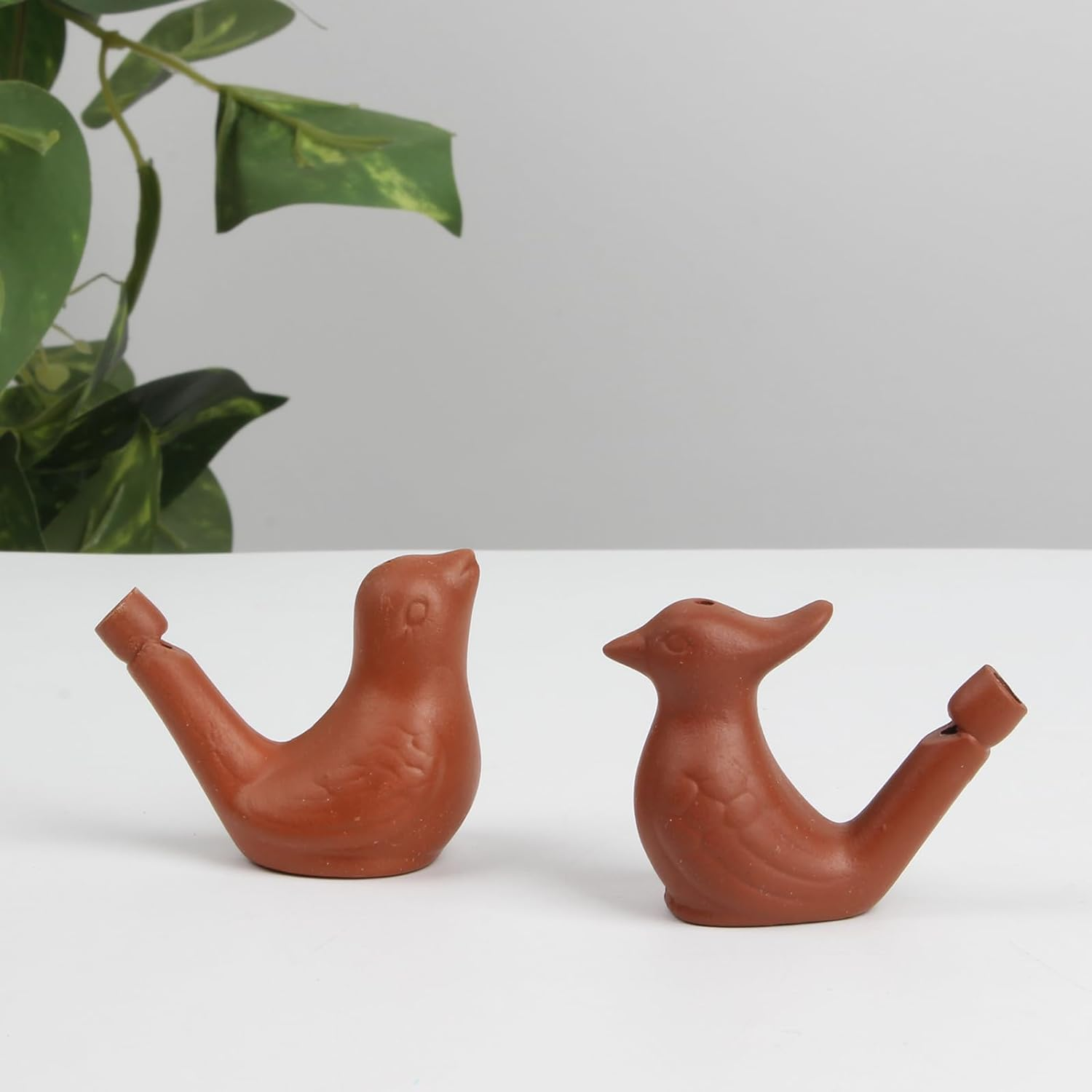 2Pcs Bird Water Whistle, Funny Ceramic Warbler Noise Makers, Purple Clay Pottery Waterfowl Whistle for Birthday Favors Gifts or Outdoor Accessories image number 1