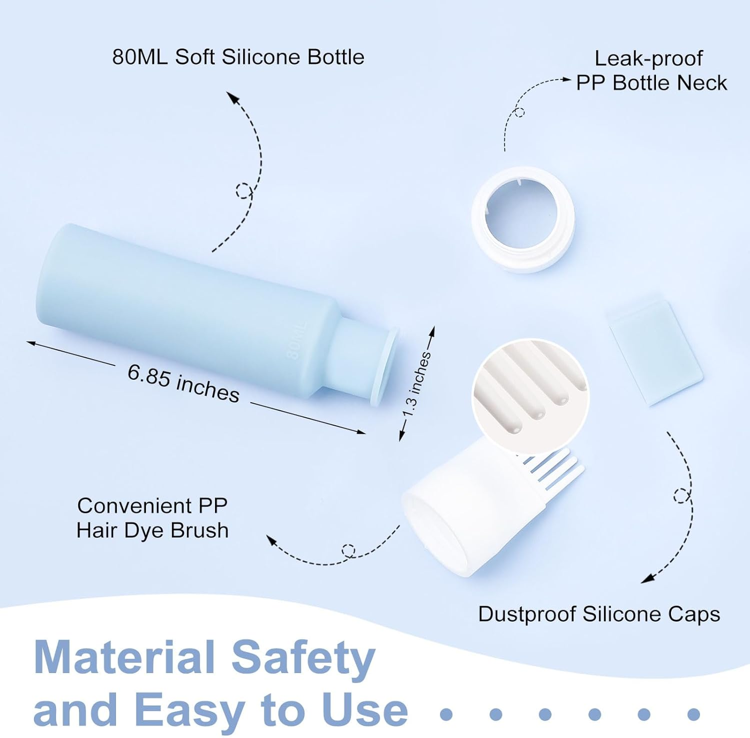 2 Packs Silicone Hair Oil Applicator, 2.7 Ounce Root Comb Applicator Bottle for Hair Dye, Hair Dye Comb Brush, Scalp Oil Applicator Bottle