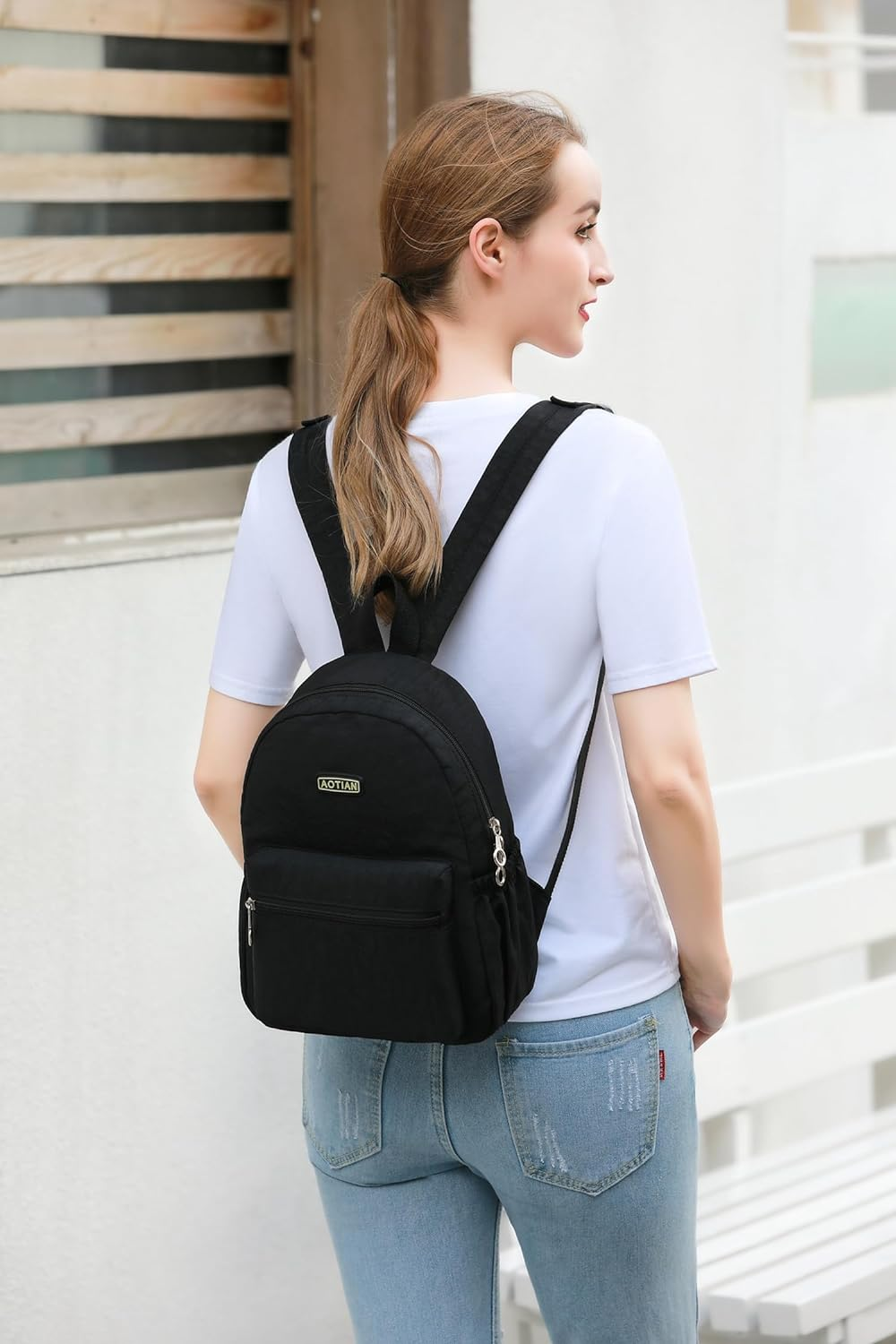 AOTIAN Women'S Mini Backpack Minimalist City Pack Lightweight Teens Daypack 7 Litres