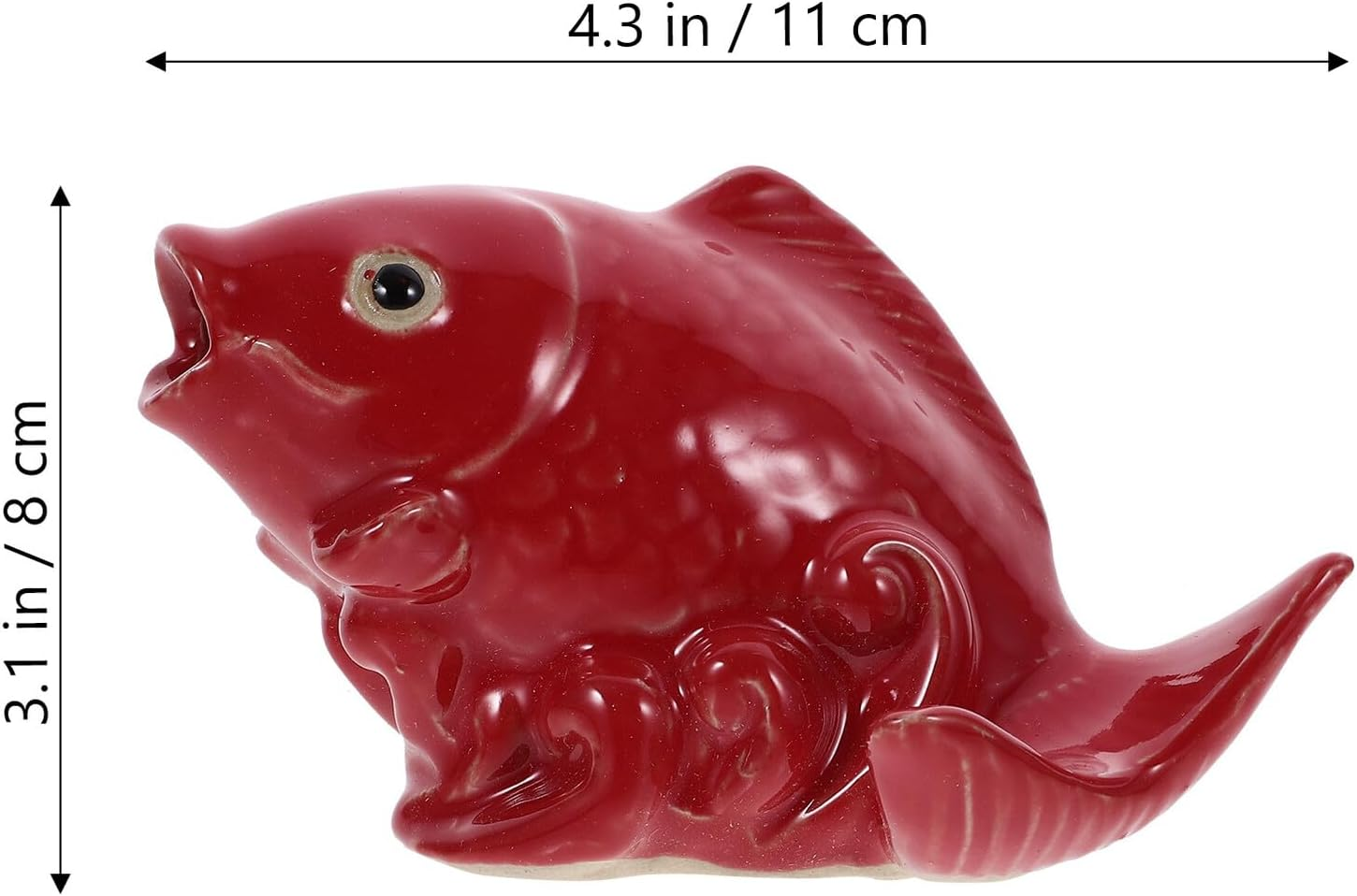 Polished Ceramic Carp Garden Spray Nozzle Water Fountain Decor Unique Fish Statue for Outdoor Lawn Patio Ornament image number 2