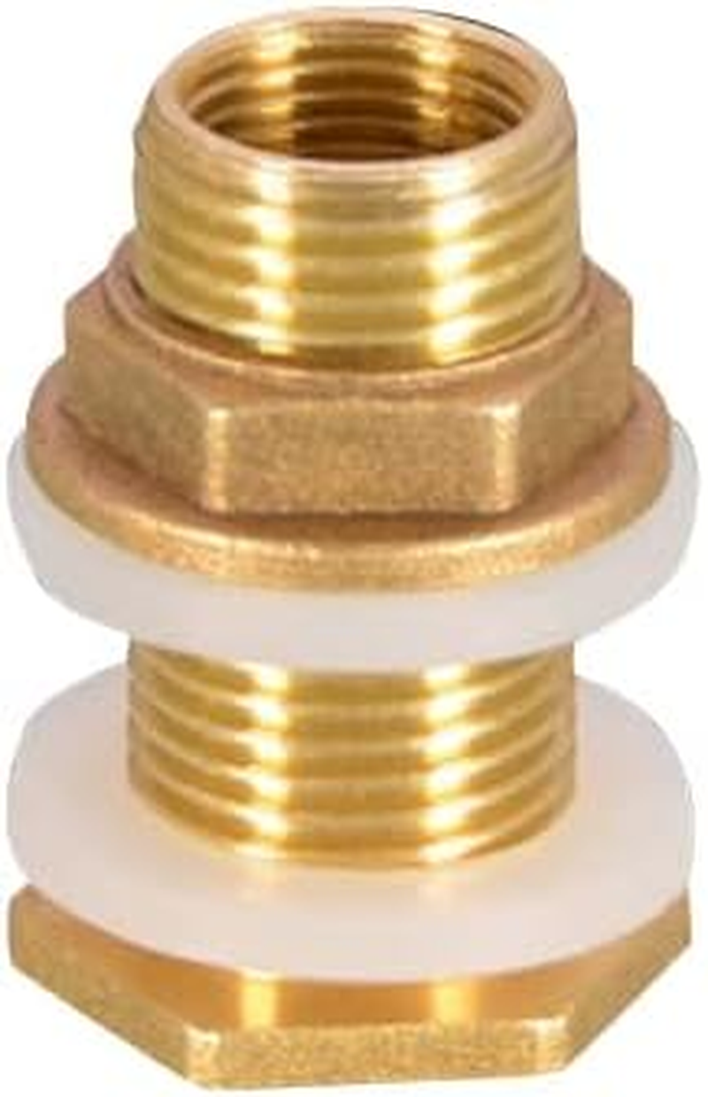 Brass Water Tank Connector, 2PCS Male 1/2 Inch Female 3/8 Inch Thread Brass Connector for Water Tower Outlet Interface Joint Fitting Copper Tube Adaptor Pipe image number 5