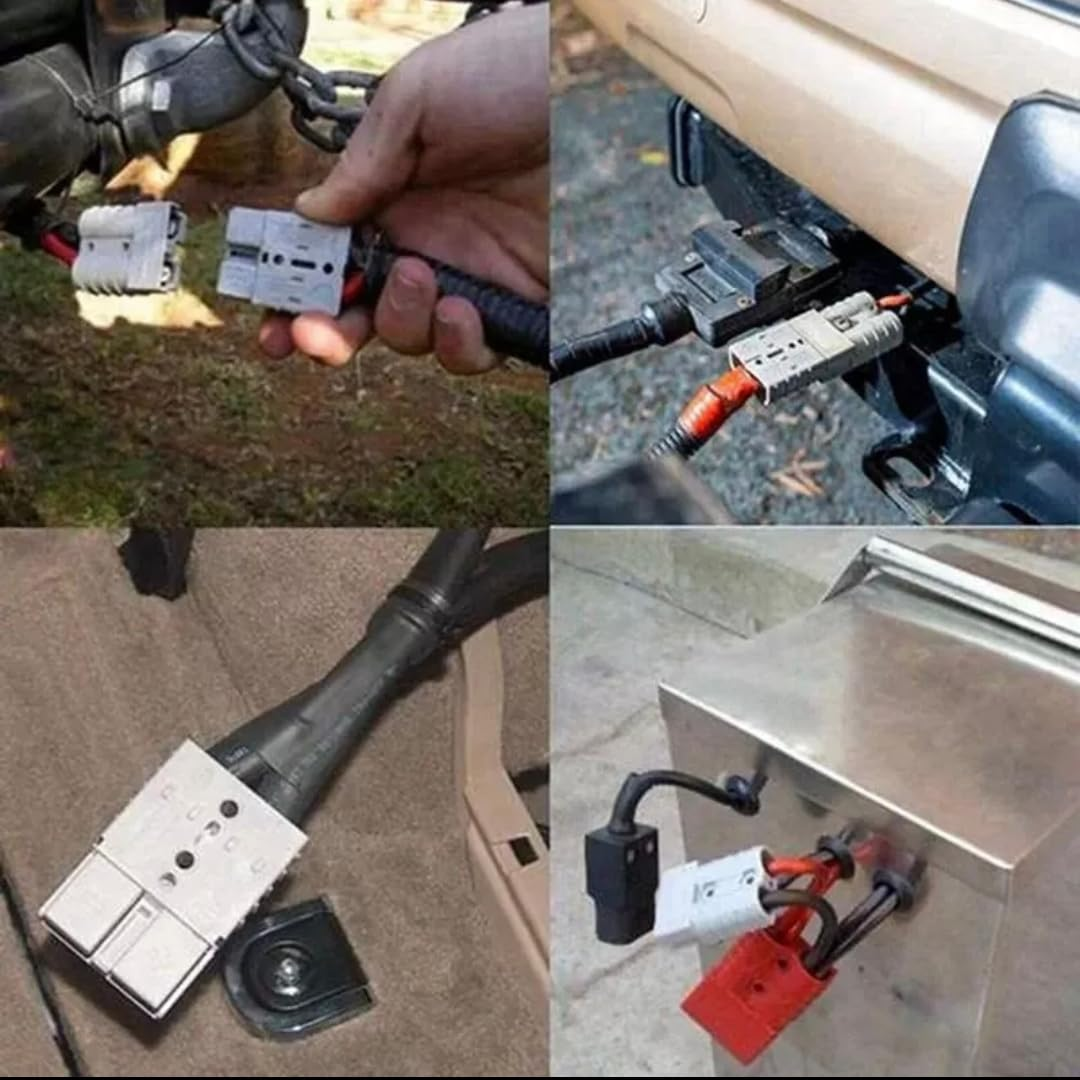 Homepik Co 6 Pack Coloured 50A Anderson Style Plug Connectors &ndash; 2 Blue, 2 Red, 2 Yellow with Copper Contacts | Heavy Duty 12V-24V DC Power Connector Kit for Caravan, Solar, Camping, 4WD image number 4