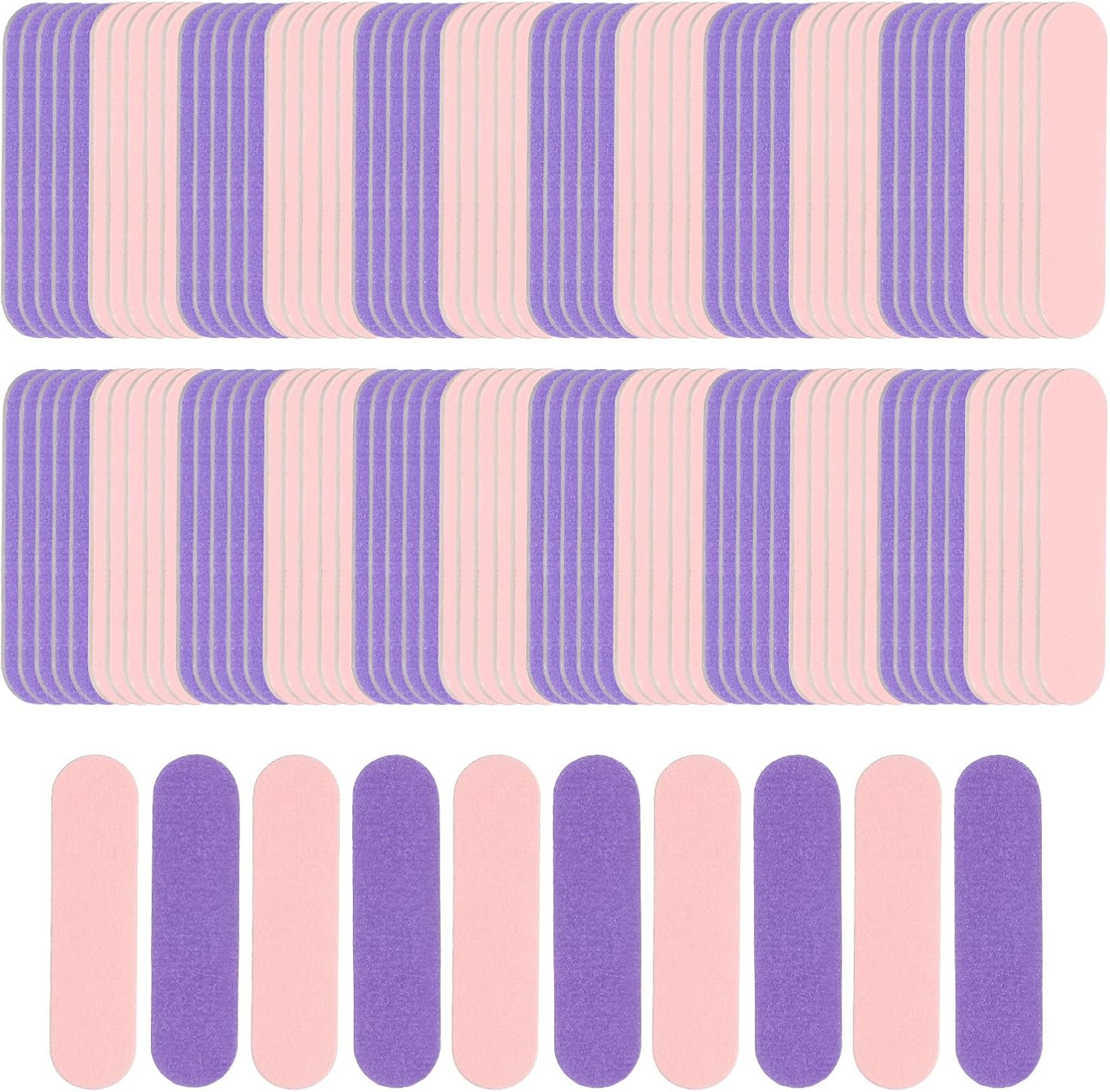 HARFINGTON 100Pcs Mini Nail File Bulk, 180/240 Grit Disposable Double Sided Nail Files Emery Boards Professional Manicure Tools for Home Salon Nail Smoothing, Blue