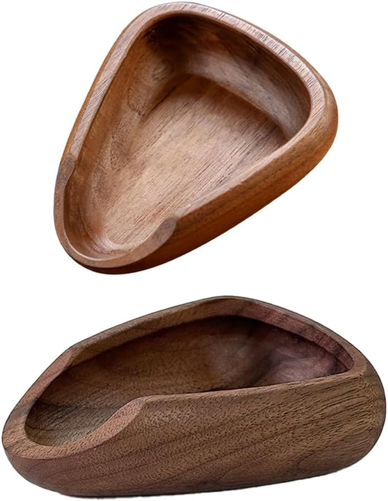 BEALIFE Natural Walnut Wood Coffee Bean Dosing Cup with Ceramic Spoon Rest Wooden Coffee Bean Dosing Bowl Walnut Wood Dosing Cup, A image number 4