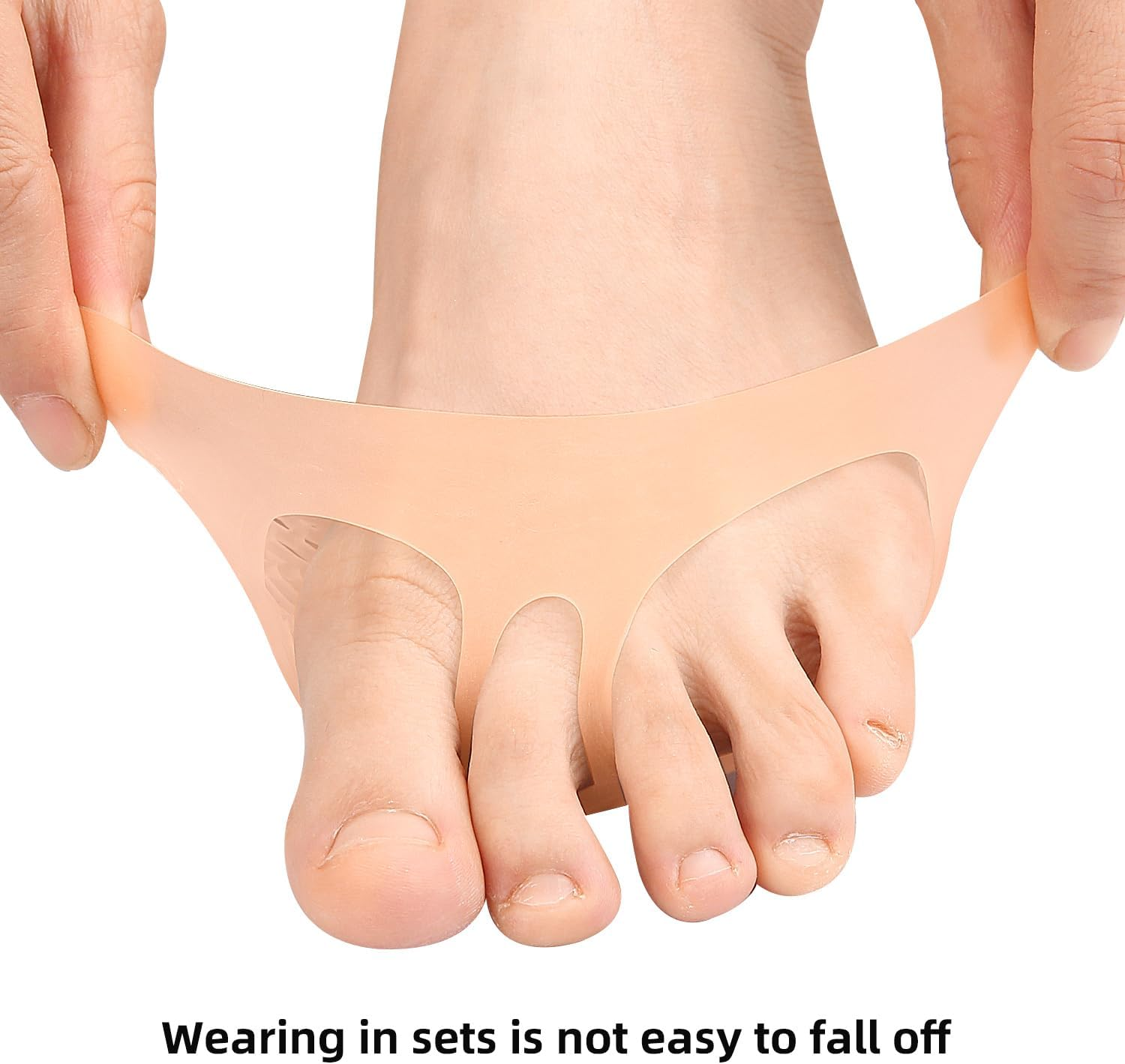 Potao Metatarsal Pads 4 Pairs Ball of Foot Cushions for Women and Men,Foot Pads for Pain Relief for Shoes Pads, Bunion Forefoot Pads, Foot Cushion for Ball of Feet (Beige) - Beige image number 5