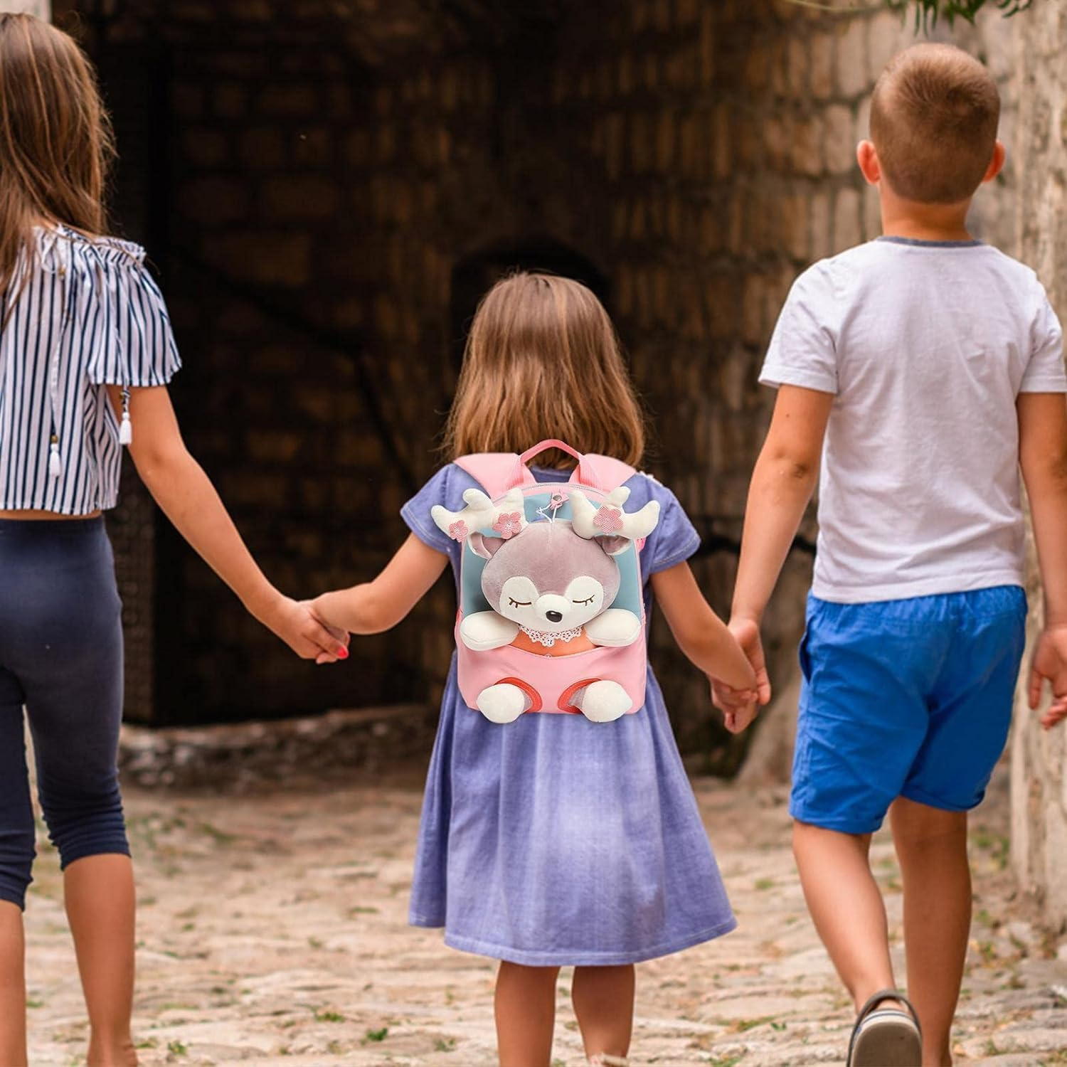 Cute Toddler Backpack - Detachable Reindeer Doll Toddler Backpack | Preschool Shoulder Bag Student Travel Bag for Girls Kids image number 6