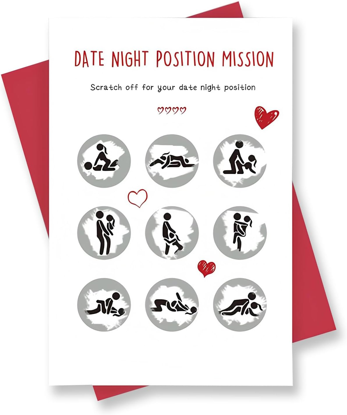 Mineens 3 Pcs Scratch off Date Night Poster for Couples - Sex Position Scratch off Card with an Envelope, Fun Anniversary for Him or Her, Valentine'S Day Couples Game image number 6