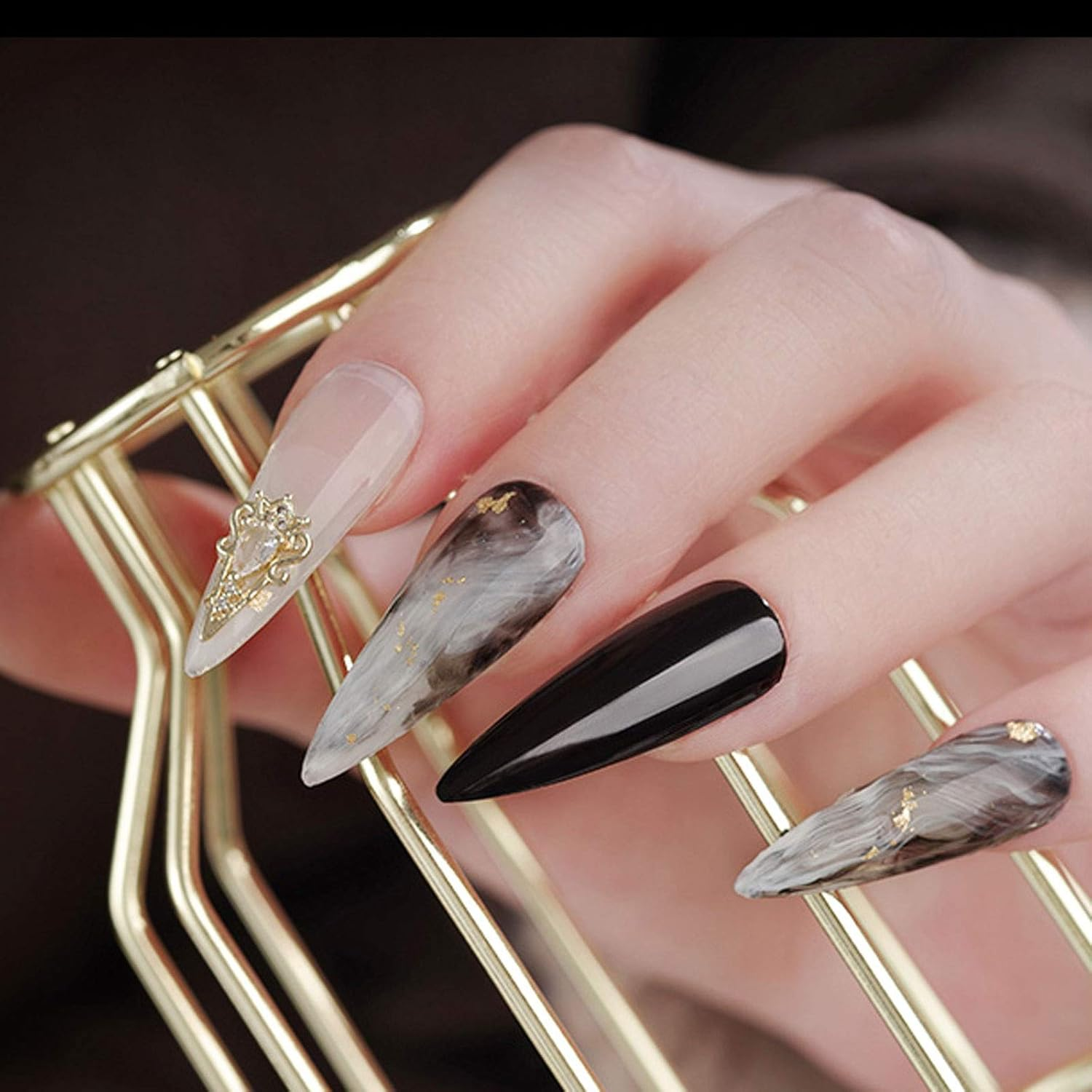 2021 Latest Nail Art Sheets-Free Engraving Ultra-Thin No Marks Matte Half Paste Fully Paste Nail Extension Boxed Square (504 Pieces) Suitable for Nail Salon or DIY Nail Art image number 4